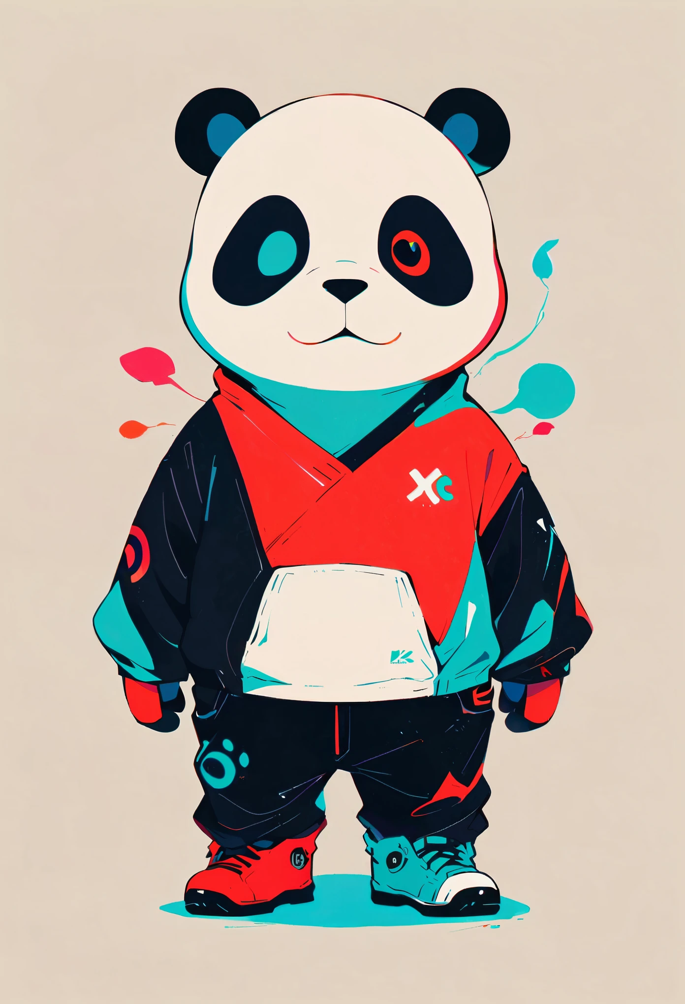 Style 5,Panda Man，Minimalism，color