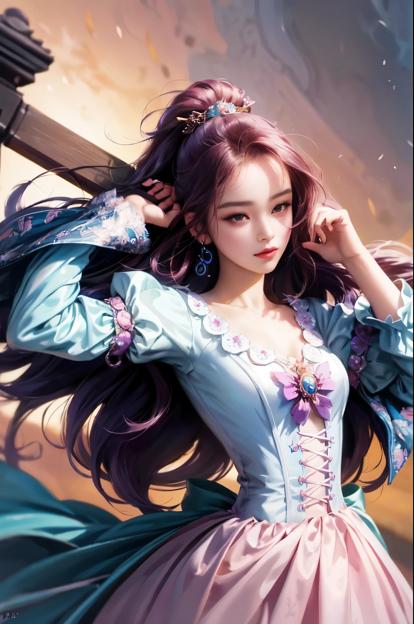 a close up of a woman in a dress with long hair, 8k high quality detailed art, beautiful character painting, artwork in the style of guweiz, fantasy art style, alice x. zhang, in the art style of bowater, portrait knights of zodiac girl, palace , a girl in hanfu, beautiful alluring anime woman, extremely detailed artgerm