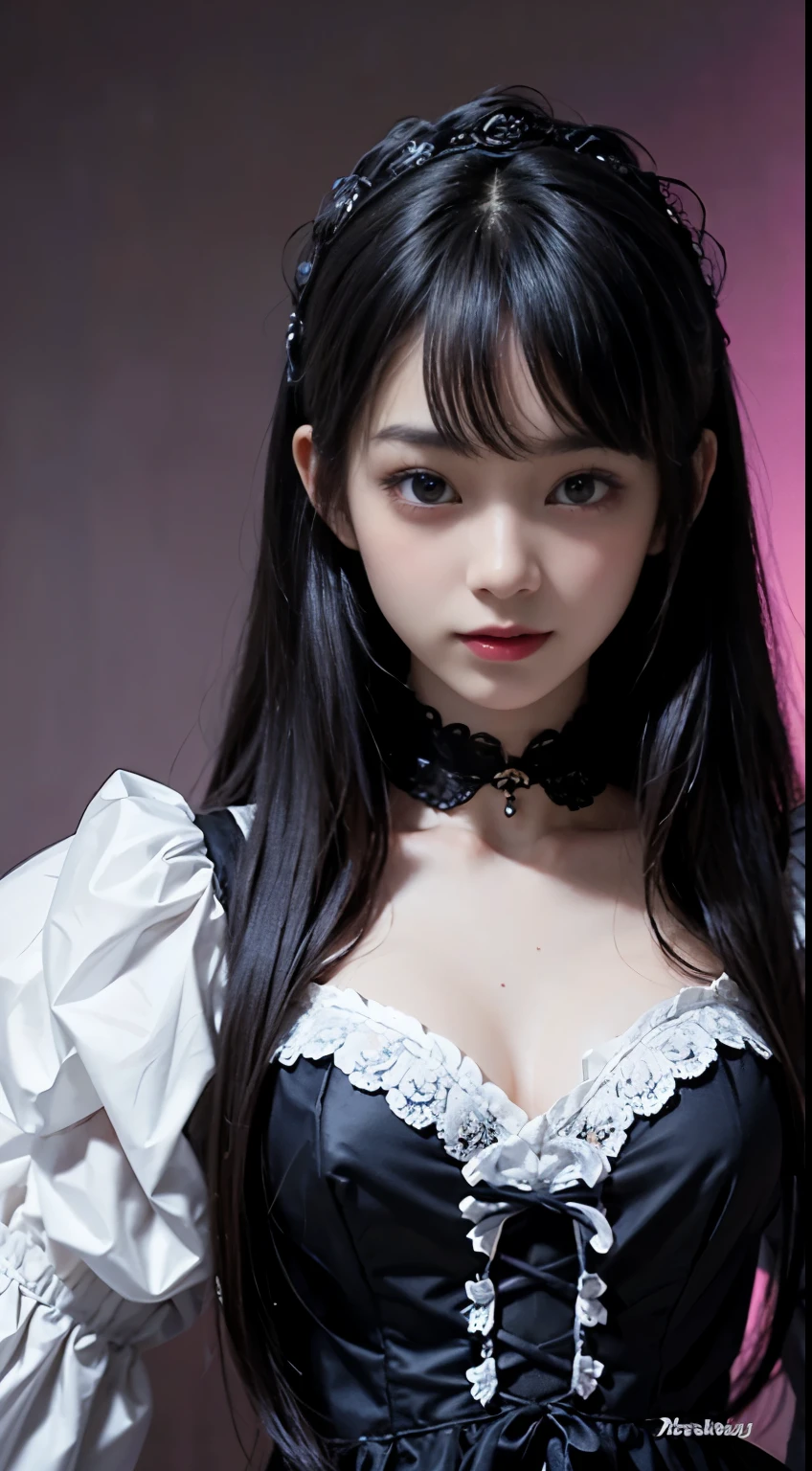 top-quality masterpiece 8K ultra-detailed face One woman wearing colorful Gothic ta Full body photo kawaii pose Sexy Pictures Focus on the face Close-range photography profetional lighting Vibrant photo Happy expression Sullen expression Ecstatic look Sex appeal Shiny wet crow hair Gloss Bruises and cuteness Unreality absurderes Heavy bangs Lots of skin tones Cute