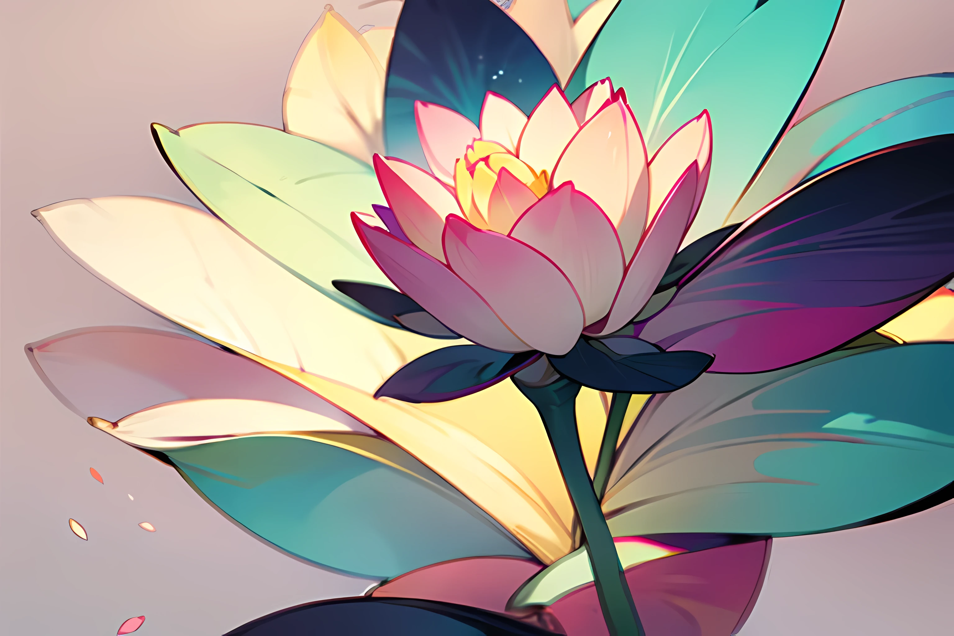 LOTUS WITH COLOR PALLET WHITE AND PINK, BACKGROUND WALLPAPER, pastel light colors