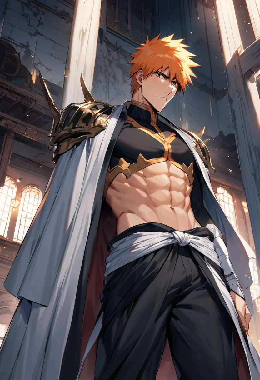 1boy, male focus, kurosaki ichigo, bleach, play with pc, indoor, masterpiece, best quality, very aesthetic, perfect composition, intricate details, ultra-detailed
