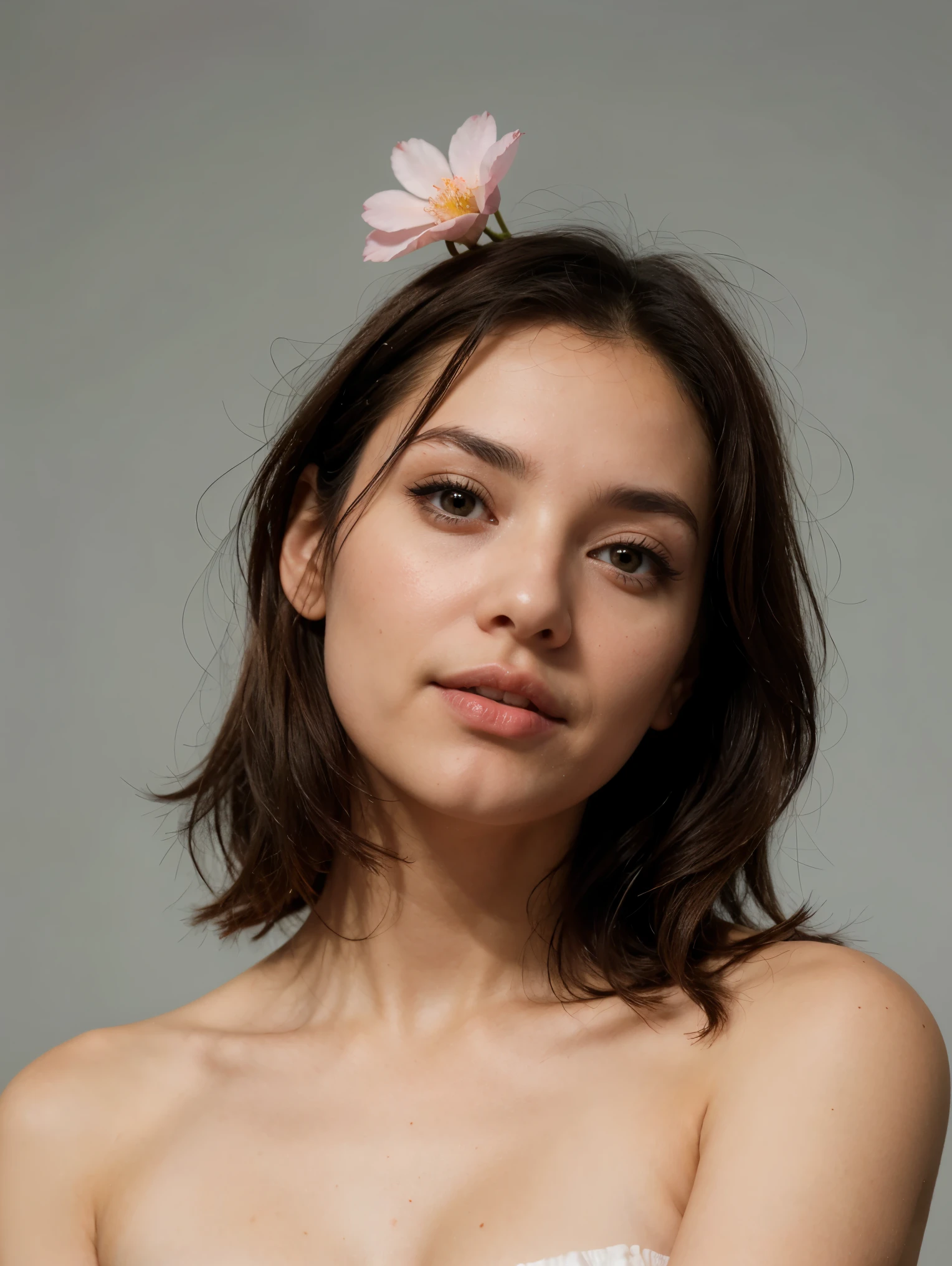 Une belle femme Latina douce et charmante, clavicule délicate et sexy, charmant visage d&#39;oeuf d&#39;oie, Double eyelids, intelligent peach blossom eyes, pink lips, little snub nose, bare shoulders, concentrated face, Gros plan du visage, Ultra HD, Great detail, photo du corps entier, transmission de la lumière ultra fine rapport optimal quatre doigts et un pouce, Mini-jupe JK