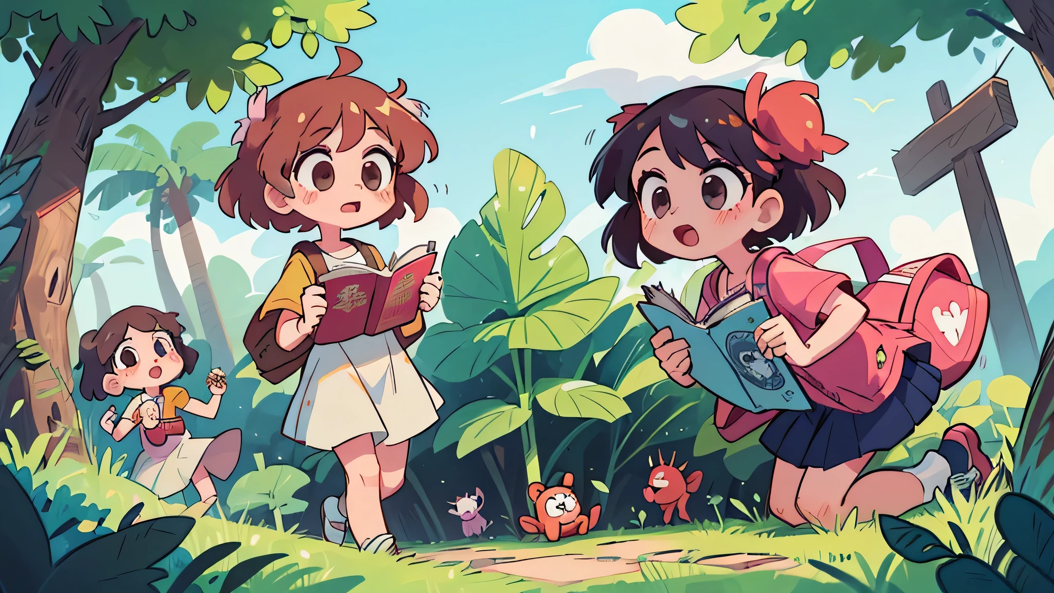 Caminhar ao Ar Livre - (Two brunette twins, de 5 anos, roupas rosa) Elas aprendem sobre as cores enquanto pintam e exploram o mundo ao seu redor. (twin 11 year old girls)