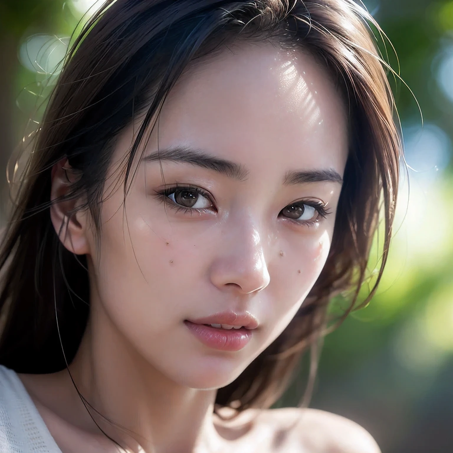 Completely naked, nipple、(photo realistic:1.4), (hyper realistic:1.4), (realistic:1.3),
(smoother lighting:1.05), (Improve the quality of movie lighting:0.9), 32k,
1 girl,20 year old girl, realistic lighting, Backlight, light shines on your face, ray tracing, (bright light:1.2), (Improvement of quality:1.4),
(Highest quality realistic textured skin:1.4), fine eyes, detailed face,
(tired, sleepy and happy), (smile:0), close up of face, T-shirt,
(Enhances the mood of your body line:1.1), (Enhances the beauty of skin texture:1.1)