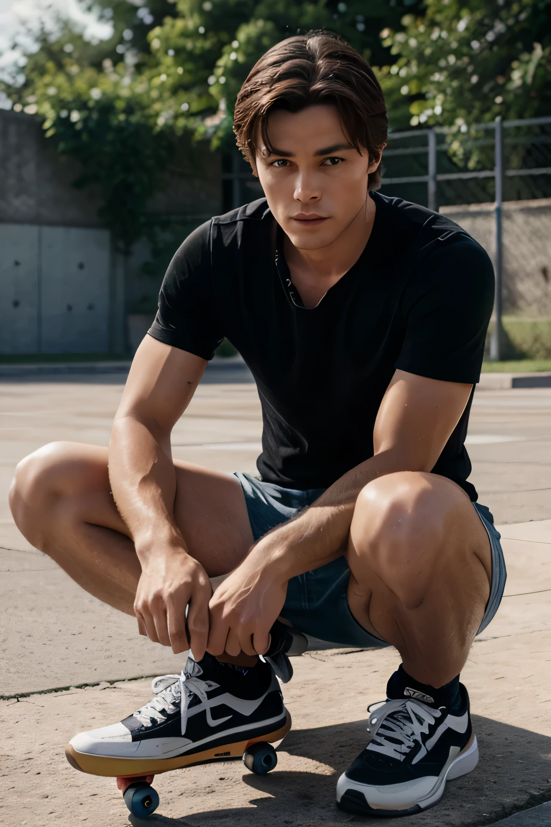 Alain Delon faisait du skate à l'âge de 18 ans , avec des poils courts réalistes et des images HD 8k