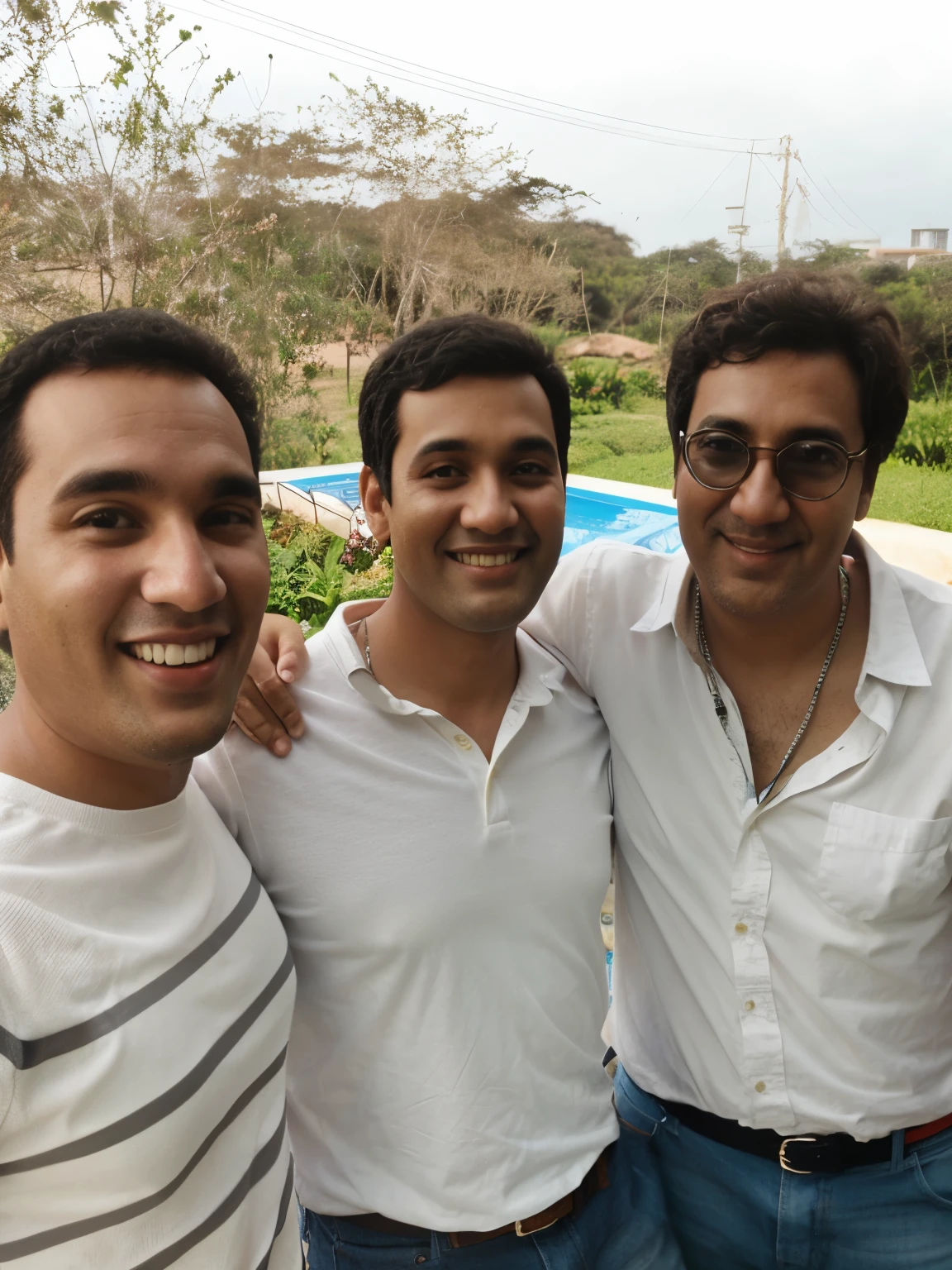 Amigos em fotografia juntos, estilo pixar