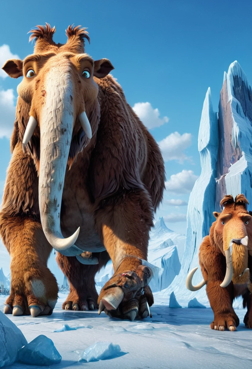 ultra-wide angle, "Ice Age", (masterpiece, best quality, perfect composition, very aesthetic, absurdres, ultra-detailed, intricate details, Professional, official art, Representative work:1.3)