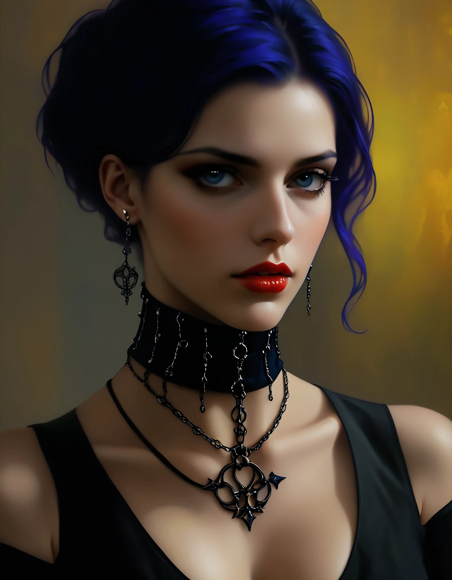 dressed((female slave)), ((Very tall and strong European male host)), The slut has a tattoo of her owner’s exclusive mark., condescending attitude, Fixing gothic slave collar for slut, An exquisite iron ring symbolizing slave status, Put the collar around the slut's neck, sharp eyes, Arrogant look, Slut's humble actions, high detail, Renaissance, Tonalism, Expressionism, Minimalism, Fauvism, Genre painting, UHD, anatomically correct, textured skin, high details, best quality, super detail, 16k