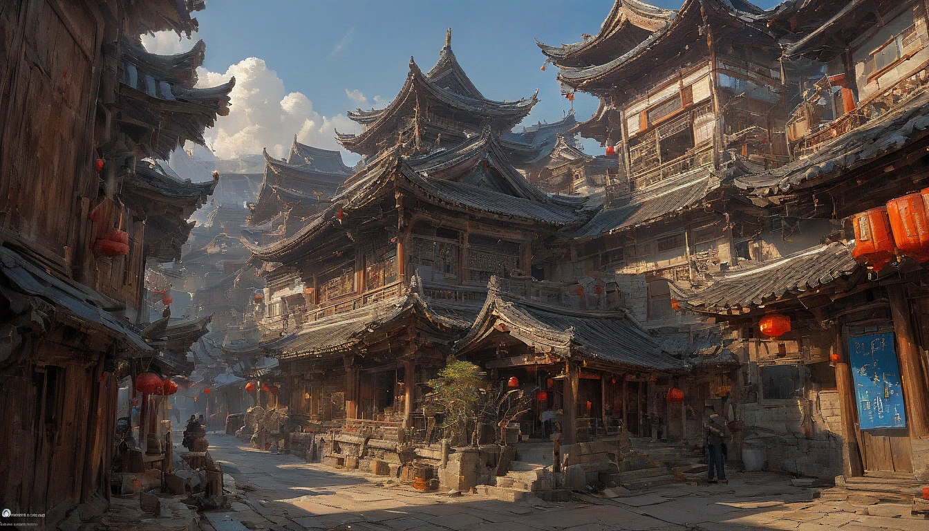 ultra-wide angle, by Russell Dongjun Lu, masterpiece, best quality, very aesthetic, perfect composition, intricate details, ultra-detailed, Professional, official art, Representative work