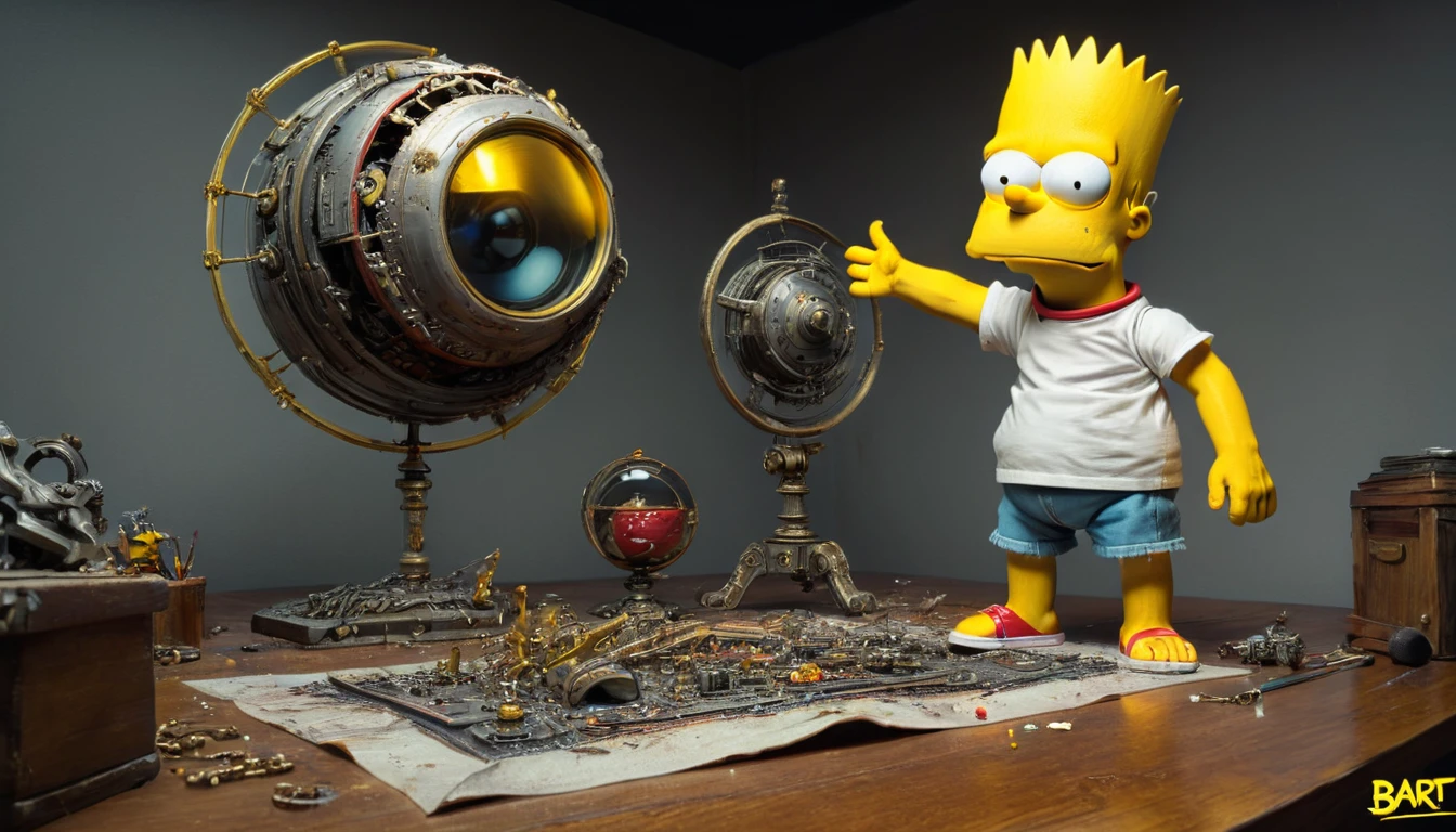 ultra-wide angle, "Bart Simpson", (masterpiece, best quality, perfect composition, very aesthetic, absurdres, ultra-detailed, intricate details, Professional, official art, Representative work:1.3)