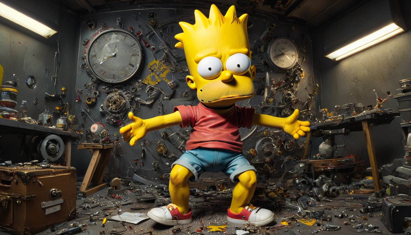 ultra-wide angle, "Bart Simpson", (masterpiece, best quality, perfect composition, very aesthetic, absurdres, ultra-detailed, intricate details, Professional, official art, Representative work:1.3)