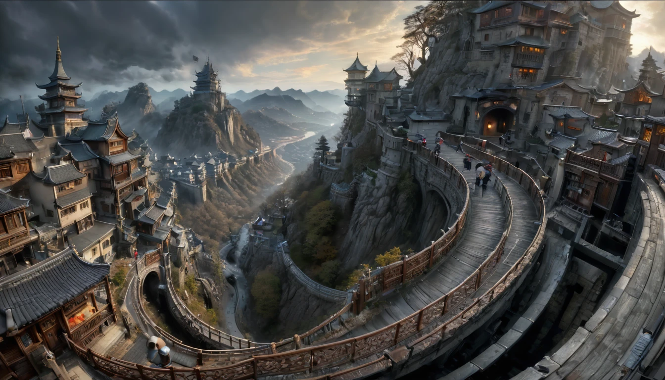 ultra-wide angle, by Alan_Lee, masterpiece, best quality, very aesthetic, perfect composition, intricate details, ultra-detailed, Professional, official art, Representative work