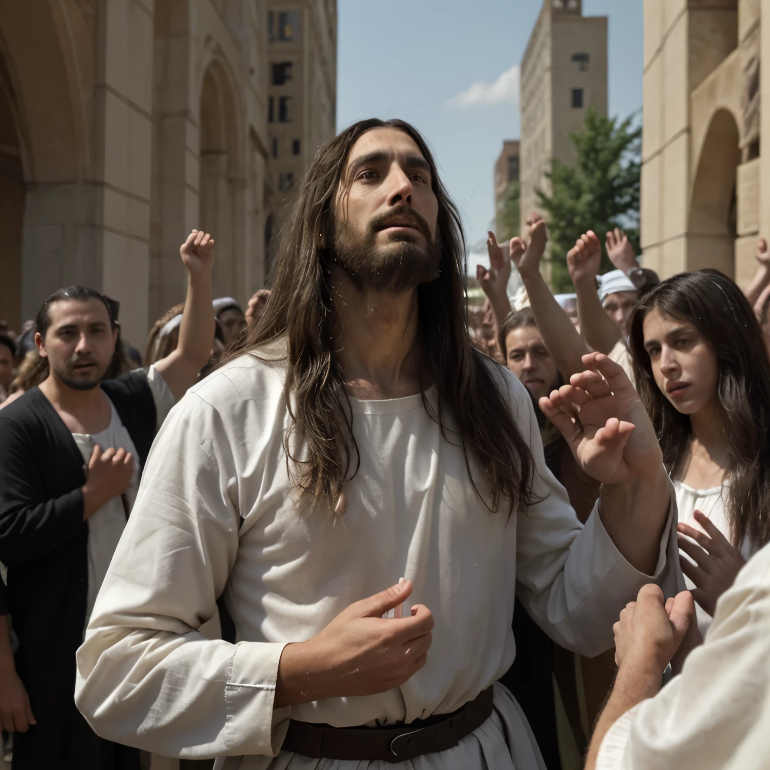 Jesus performing miracles in public