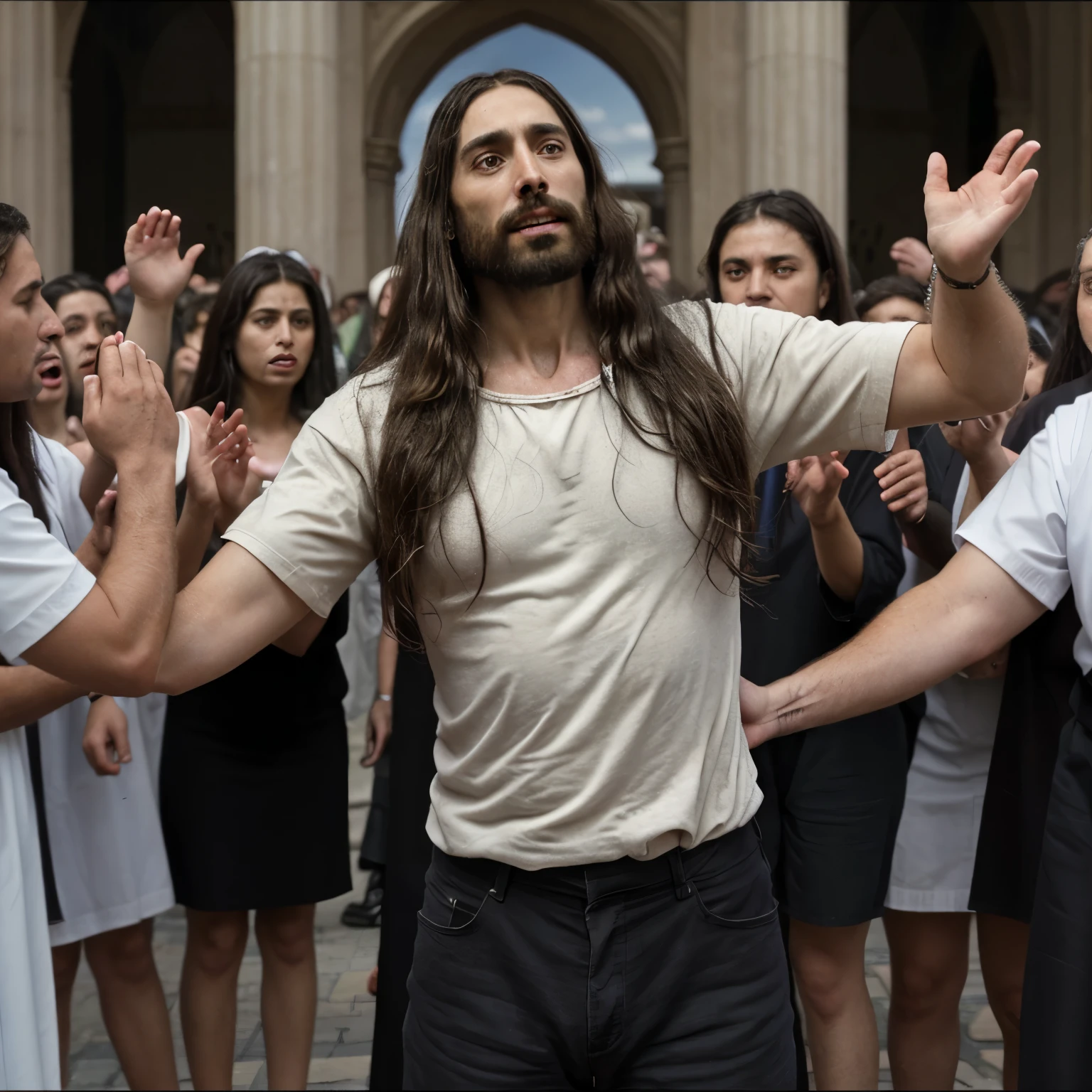 Jesus performing miracles in public 