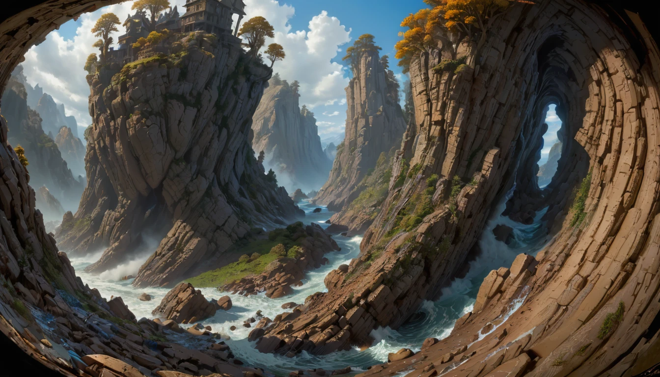 ultra-wide angle, by Noah Bradley, masterpiece, best quality, very aesthetic, perfect composition, intricate details, ultra-detailed, Professional, official art, Representative work