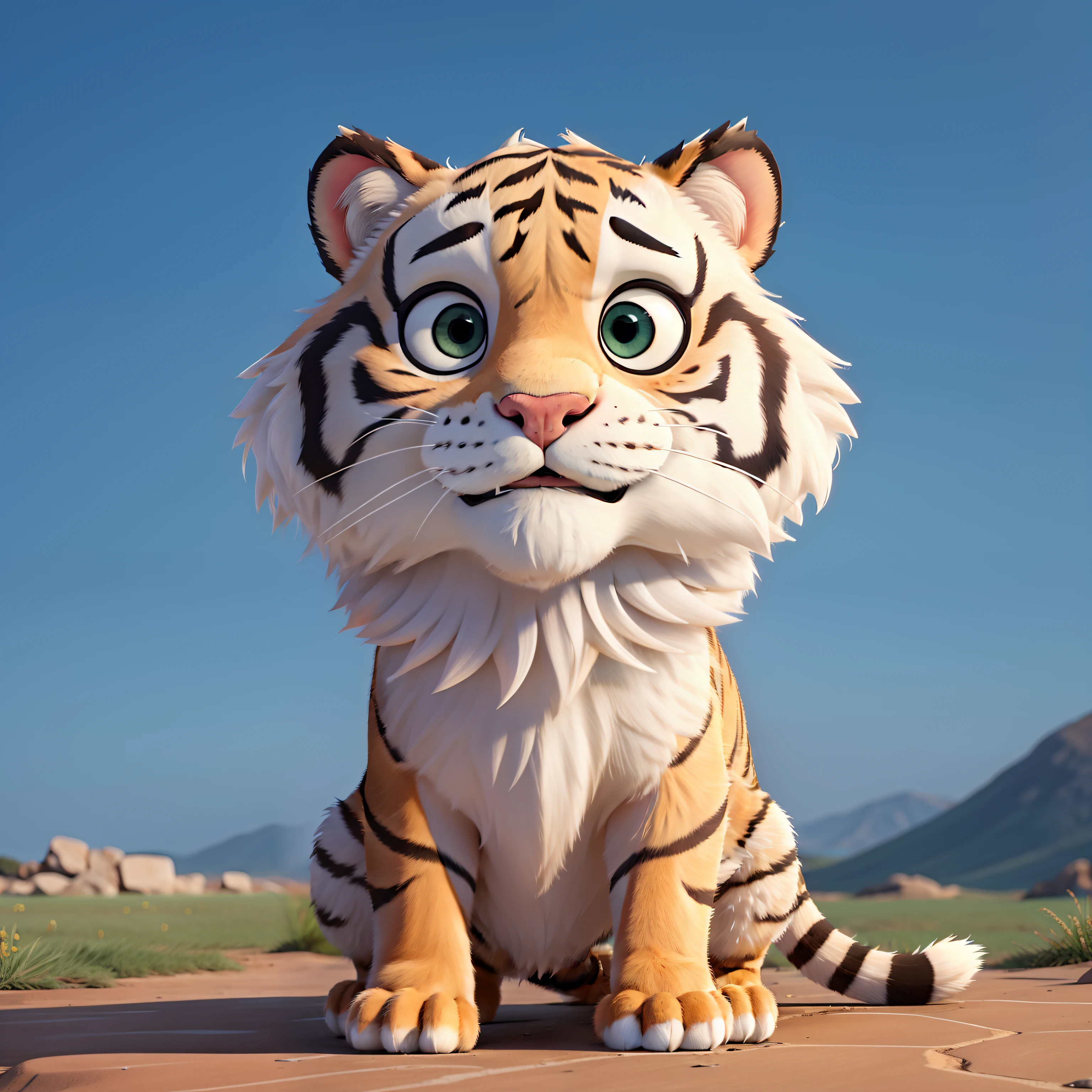 a tiger, white fur