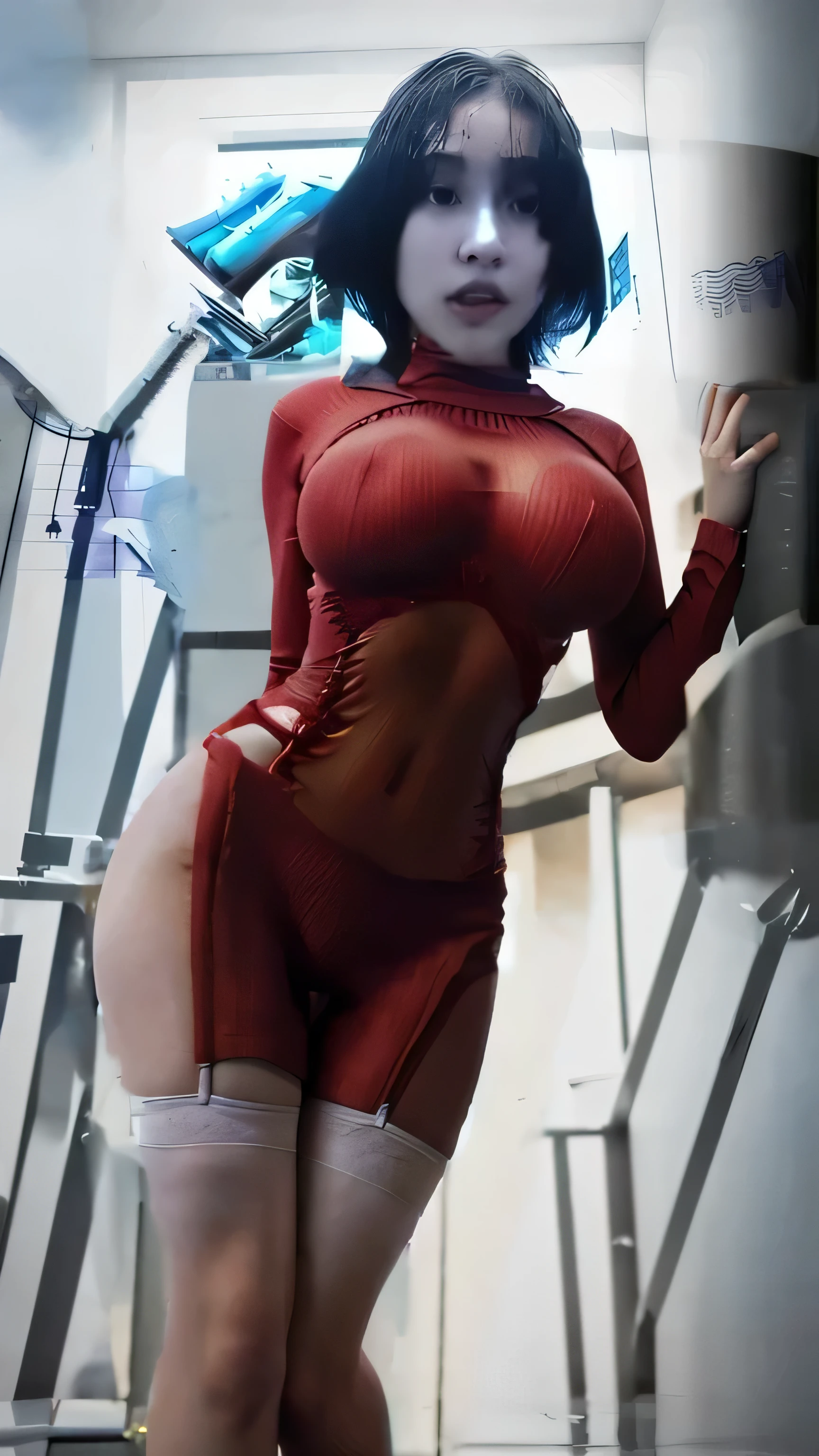 naked, white skin, sexy hips