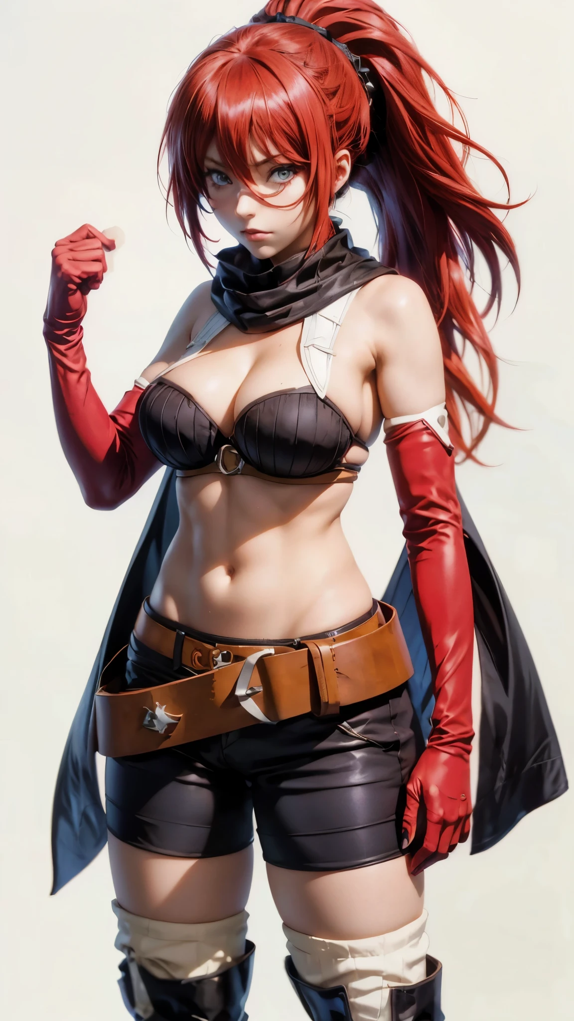 arafed woman with red hair and a black cape posing, Maya iksuba, extremely detailed artgerm, range murata and artgerm, style artgerm, katarina from league of legends, ig model | artgerm, artgerm. high detail, artgerm style, like artgerm, artgerm. anime illustration