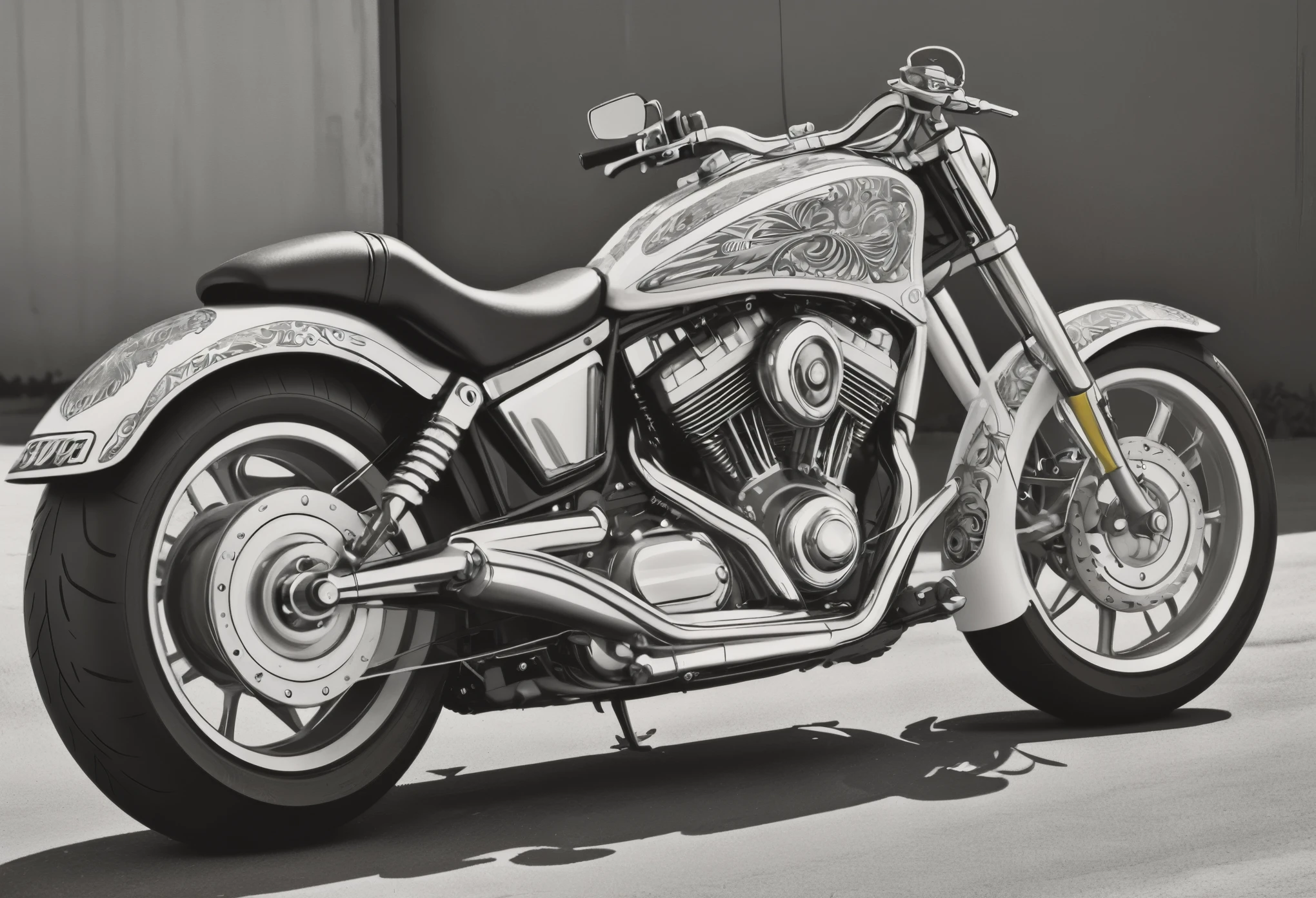 Coloring book for adults, lots of detail, motorcycle themes