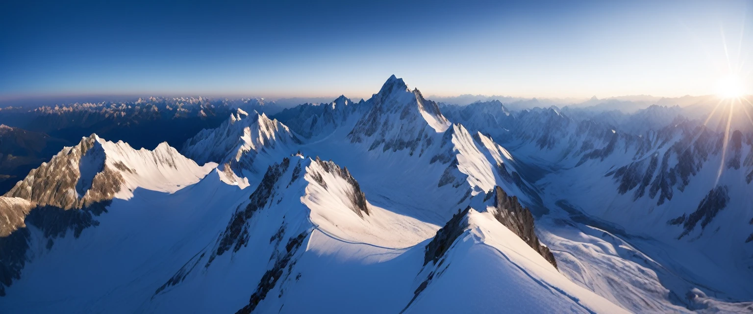 ((ultra wide angle theme:1.6)),(ultra wide angle shot:1.6), ((from above:2.0)), 8mm lens, lens flair, panorama, snow mountain, Aurora,  blue hour, dynamic, cinematic, ultra detailed, ultra high res, best quality, 