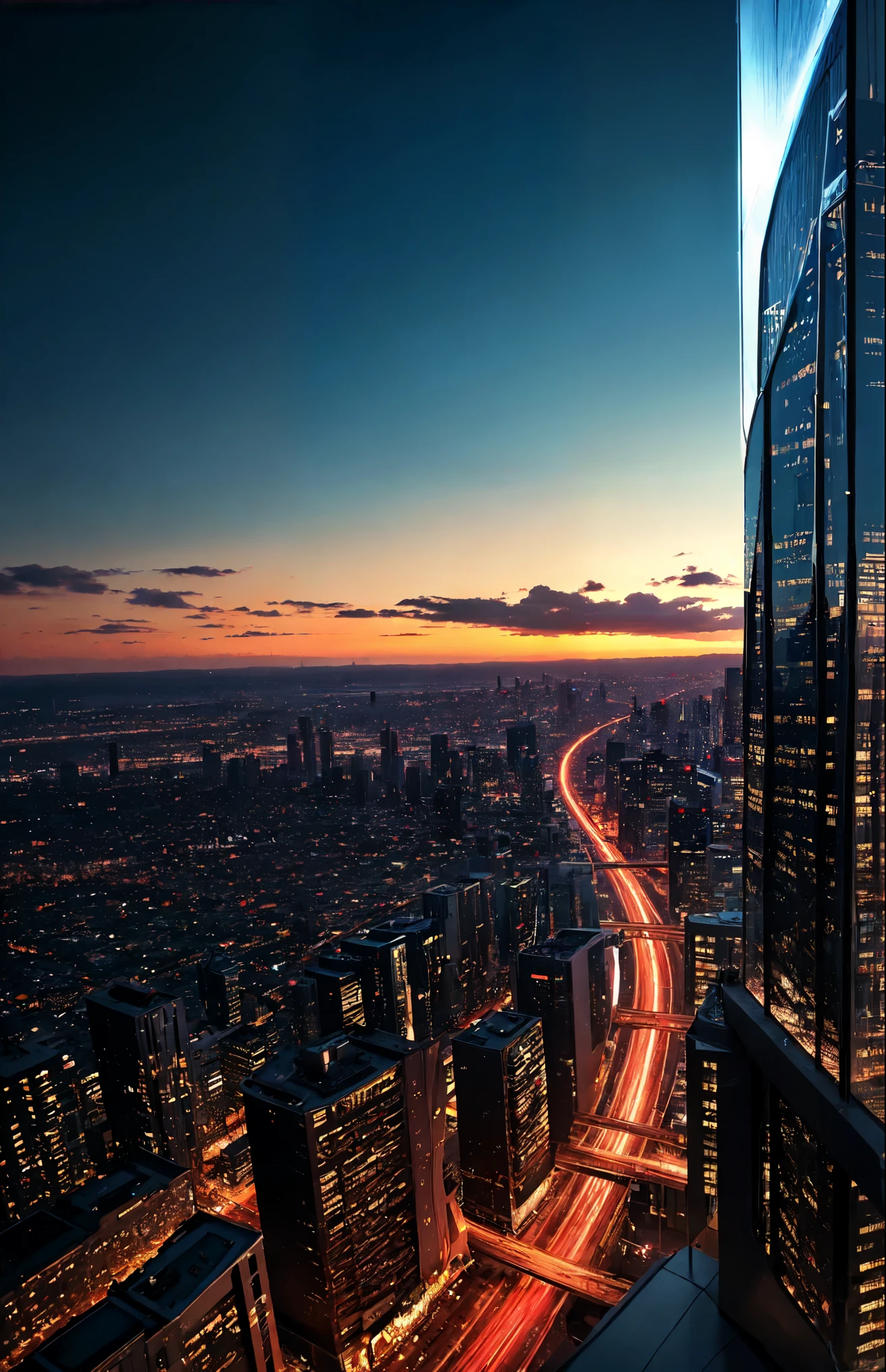 On the rooftop of a skyscraper, a male cyborg and a female cyborg engage in a sexual relationship. They are both depicted in stunning detail, with intricate details highlighting their magnificent anatomies. The scene is captured in the highest quality, showcasing the absurd resolution of 8K. The artwork is a masterpiece, featuring beautiful and slim bodies that are expertly crafted. The intense focus on intricate details enhances the hyper-detailing of the cyborgs' features, making them appear even more realistic. The lighting is soft and natural, casting a gentle glow that accentuates their natural skin textures. The overall composition of the artwork is carefully cropped to showcase the enticing 1/2 body of the cyborgs. The HDR technology further enhances the visual impact of the image, resulting in a truly breathtaking piece.