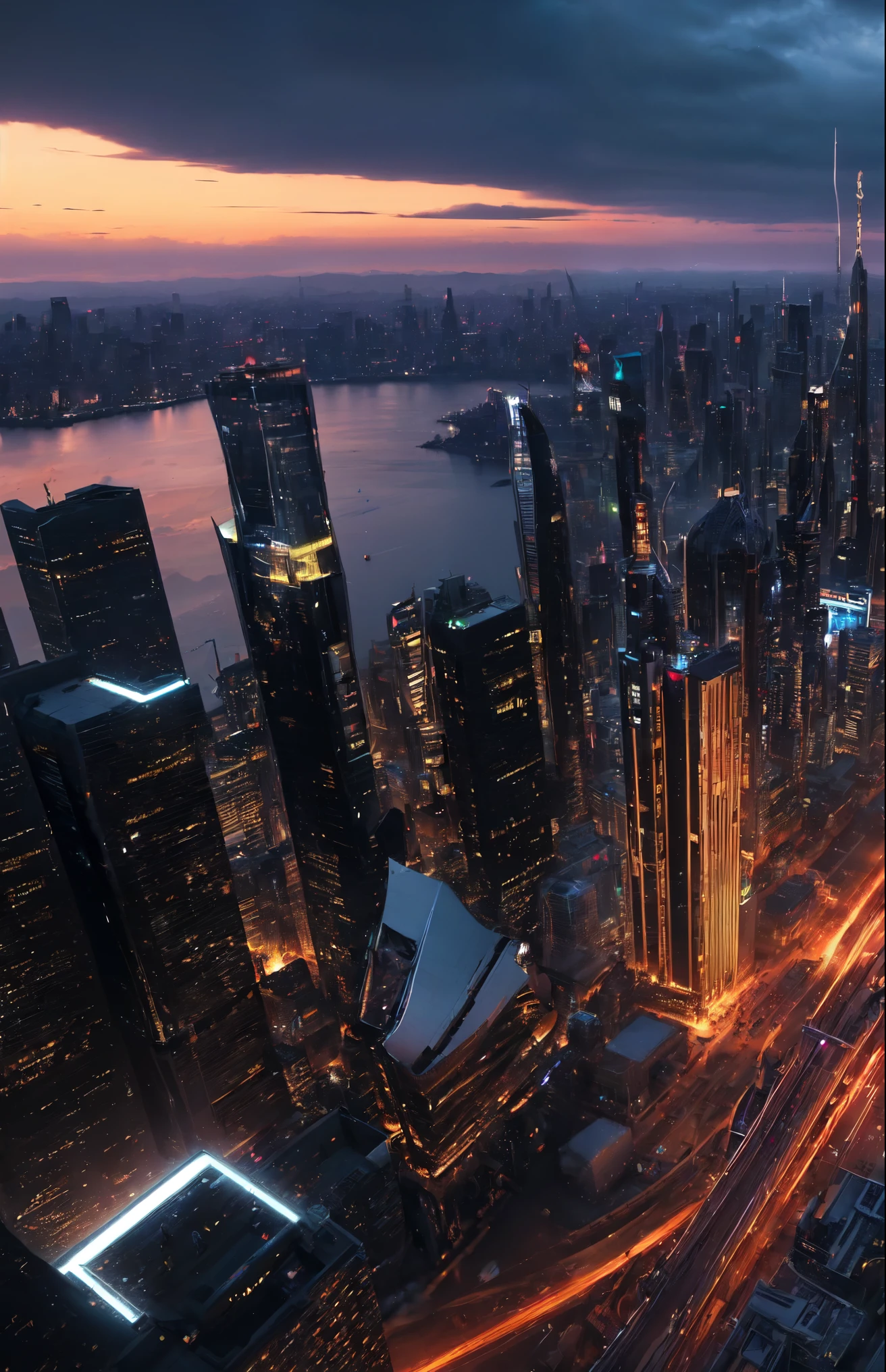 On the rooftop of a skyscraper, a male cyborg and a female cyborg engage in a sexual relationship. They are both depicted in stunning detail, with intricate details highlighting their magnificent anatomies. The scene is captured in the highest quality, showcasing the absurd resolution of 8K. The artwork is a masterpiece, featuring beautiful and slim bodies that are expertly crafted. The intense focus on intricate details enhances the hyper-detailing of the cyborgs' features, making them appear even more realistic. The lighting is soft and natural, casting a gentle glow that accentuates their natural skin textures. The overall composition of the artwork is carefully cropped to showcase the enticing 1/2 body of the cyborgs. The HDR technology further enhances the visual impact of the image, resulting in a truly breathtaking piece.