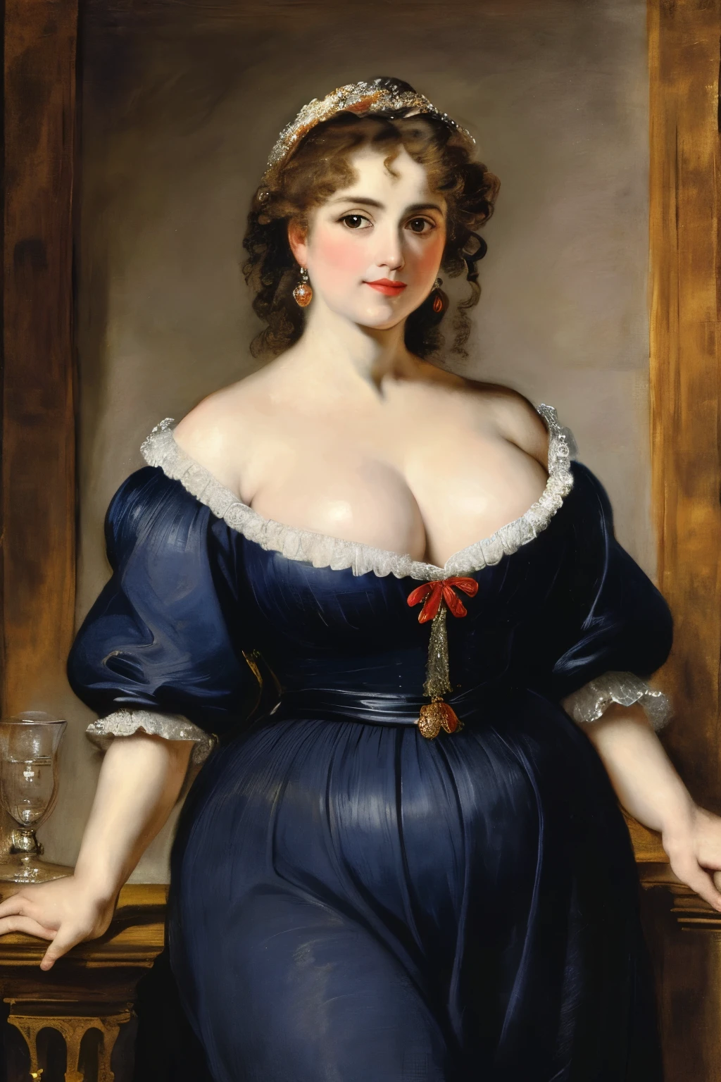 portrait painting of a thick Beautiful middle aged woman, extremely gorgeous , by Peter Paul Rubens, in Peter Paul Rubens style, by Caravaggio, intricate, flawless, masterpiece, Best quality,
