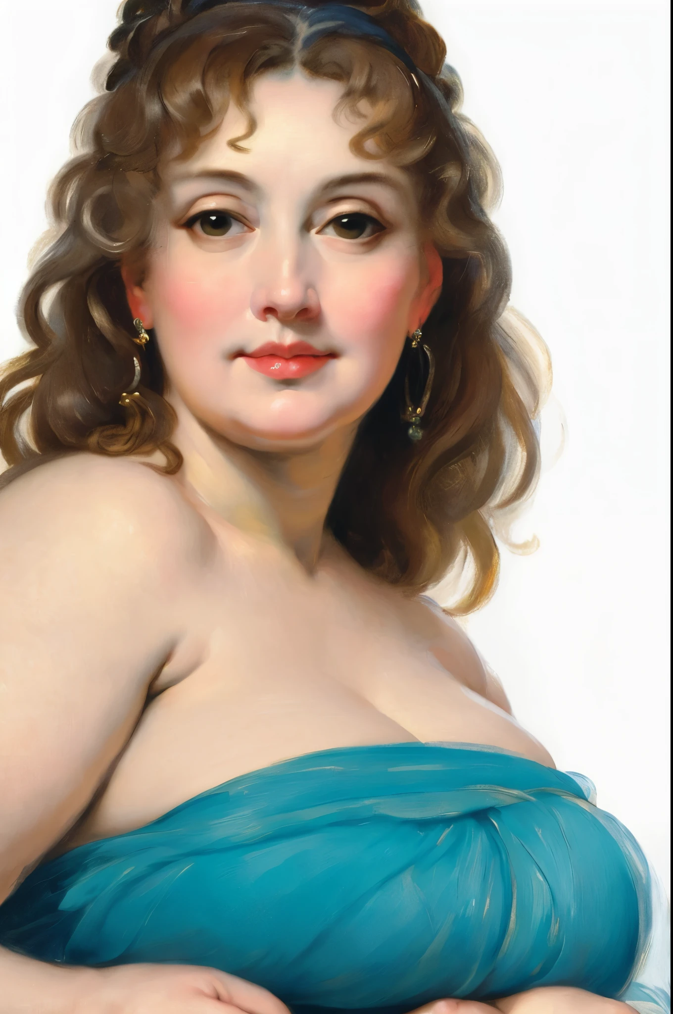 portrait painting of a thick Beautiful middle aged woman, extremely gorgeous , by Peter Paul Rubens, in Peter Paul Rubens style, by Caravaggio, intricate, flawless, masterpiece, Best quality,