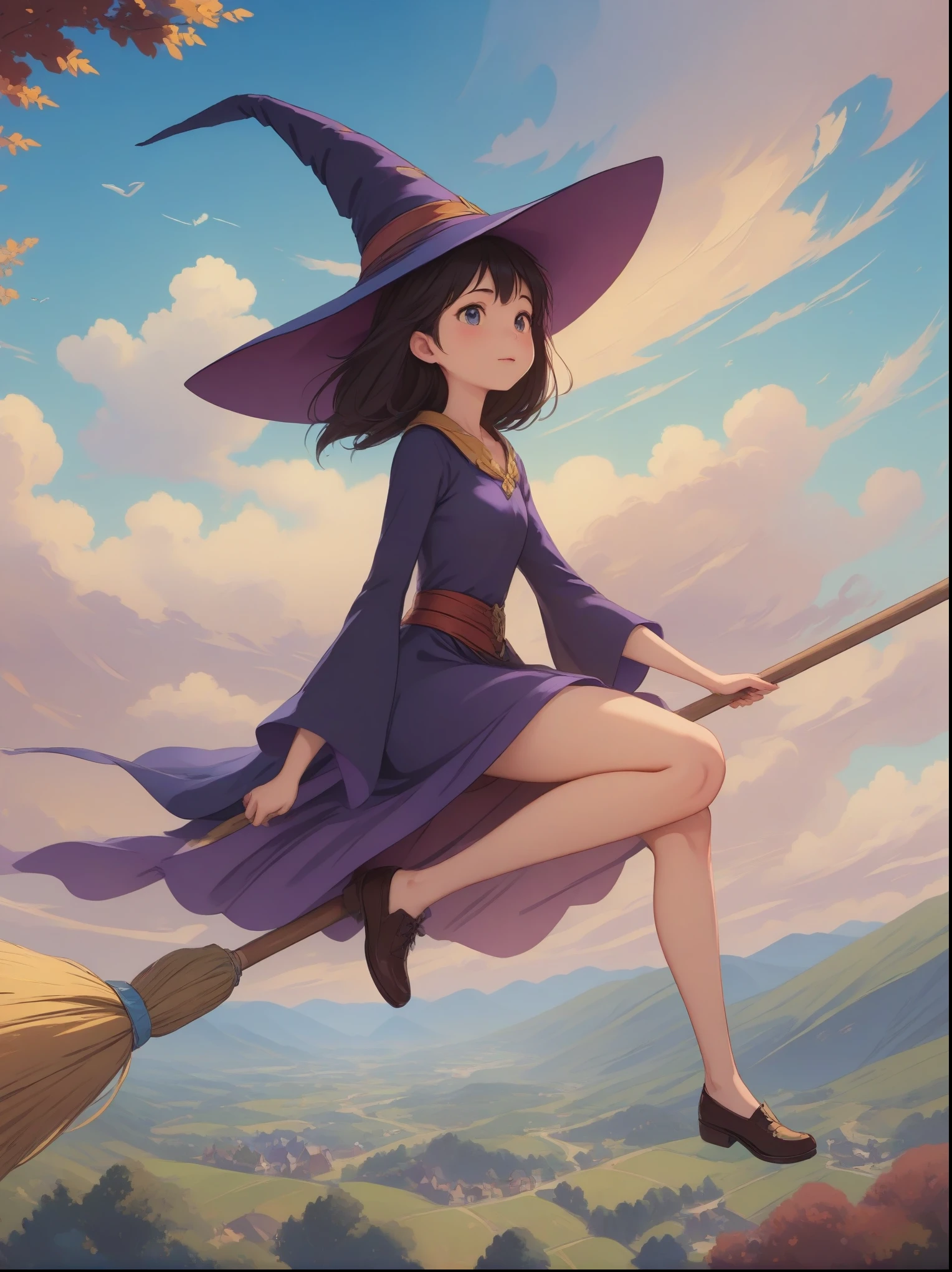 1 girl,kiki,witchの宅急便,perfect face,cute, ((((flying witch))),((Ride a broom)),broom flight,Straddling the broom,anatomically correct,(masterpiece, highest quality:1.2),masterpiece,highest quality,最高masterpiece,8K,,Wind,fantasy,,wonderful,, Mysterious, Charm, Whimsical, playful, adventurous, free, wonder, imagine, decide, skill, speed, movement, energy, realism, naturalistic, figurative, represent, beauty, fantasy culture, myth, fairy tale, folklore, Legend, witch, wizard, Magical creatures, fantasy worlds, composition, scale, Zenikichi, midway point, background, perspective, light, color, texture, become familiar with, beauty, wonder.