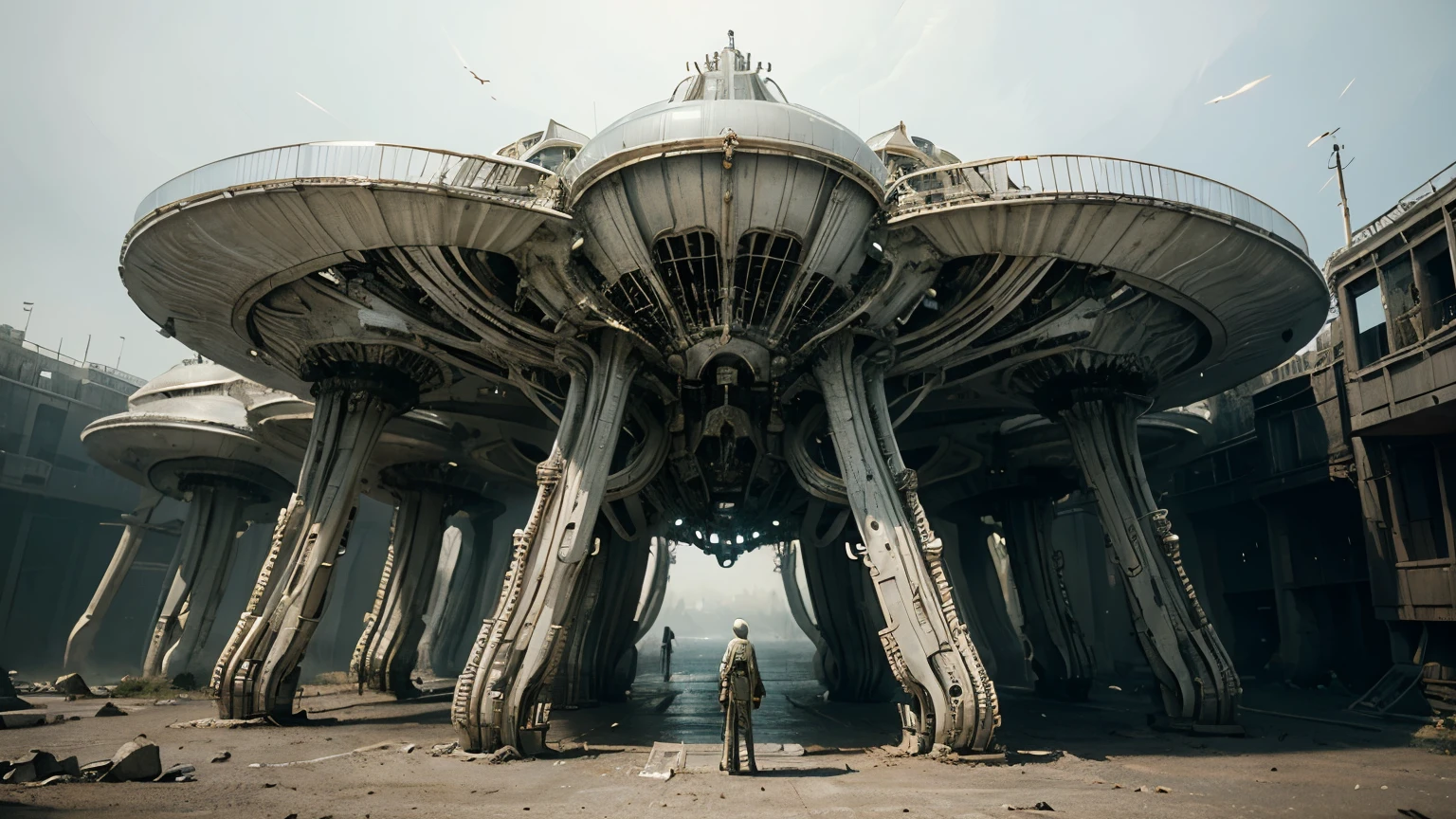 Insanely Detailed MOTHER SHIPS OF THE ALIENS INVASION Biomechanical JELLYFISH MADE OF WHITE PALE SLIME, Painting By Ismail_Inceoglu Tom Bagshaw Dan Witz CGSociety Fantasy Art 4K