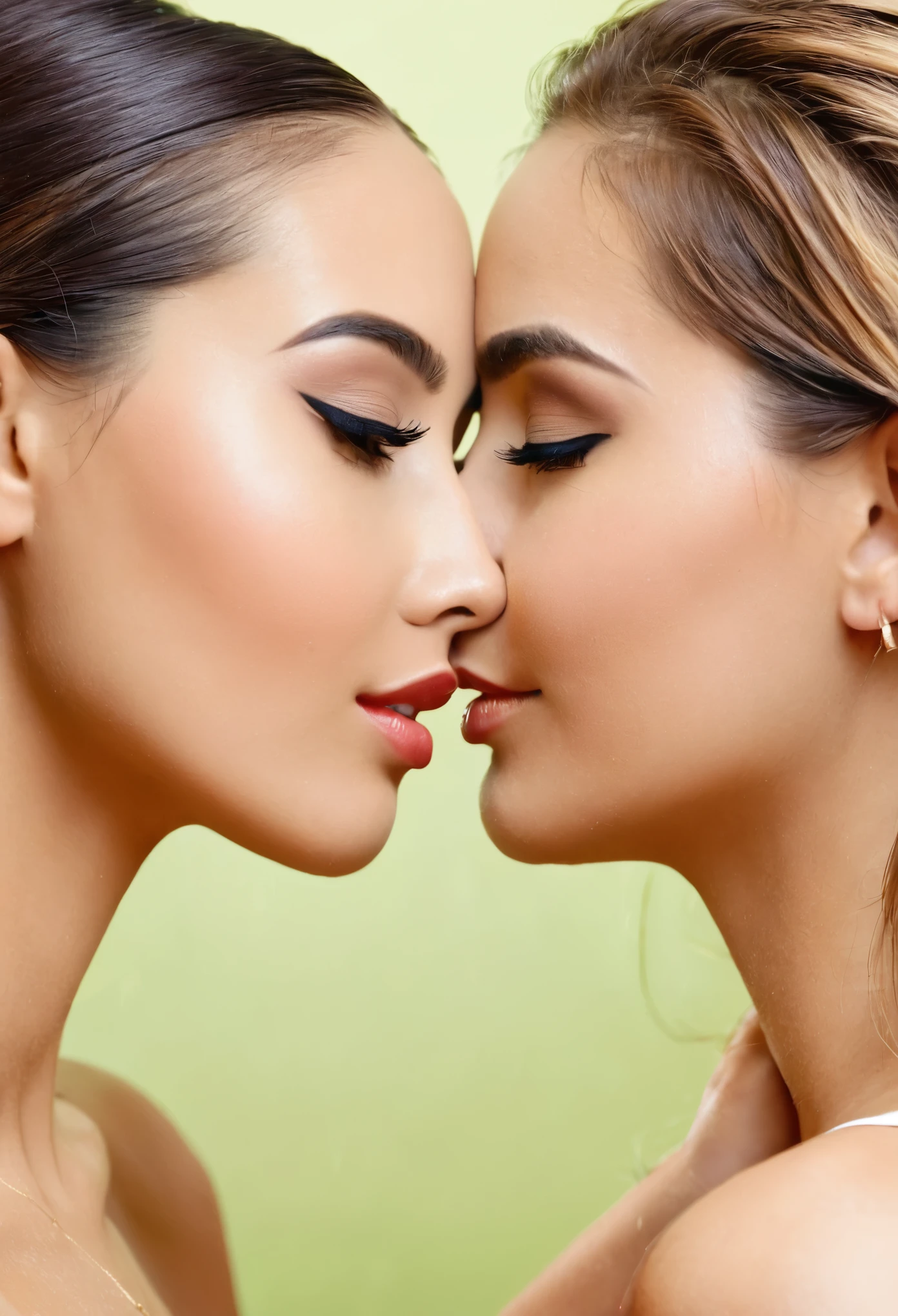 Varias Mulher peladas se beijando