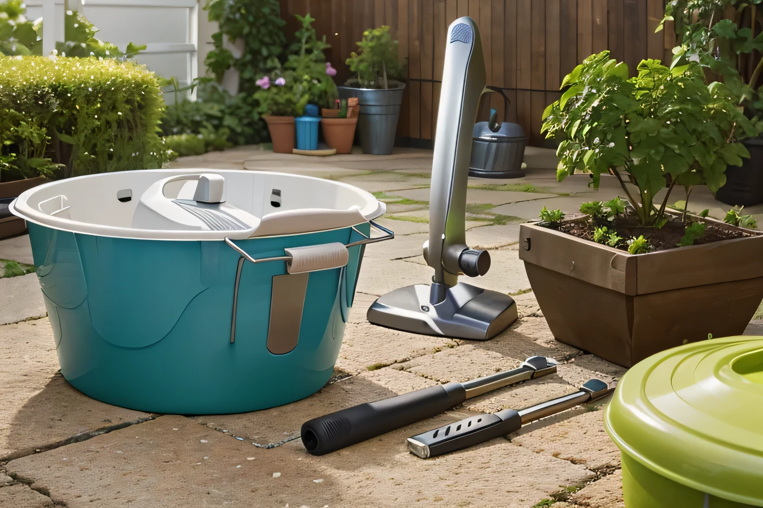 "Craft an appealing image featuring our assortment of home useful gadgets in a welcoming and efficient household gadgets, gardening gadgets, shower gadgets showcasing their practicality and utility for everyday living."