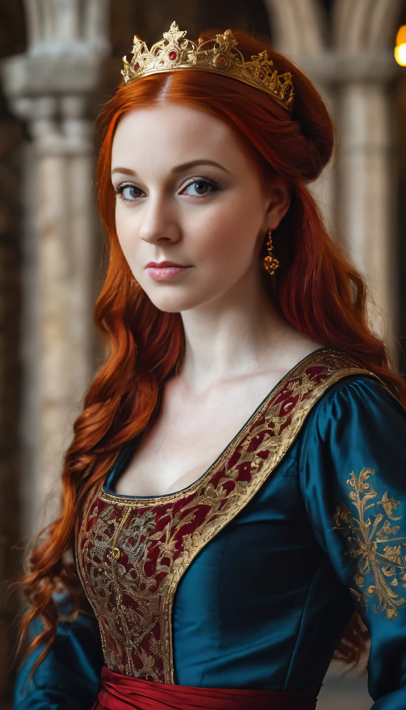 Amazingly beautiful Medieval dressed woman