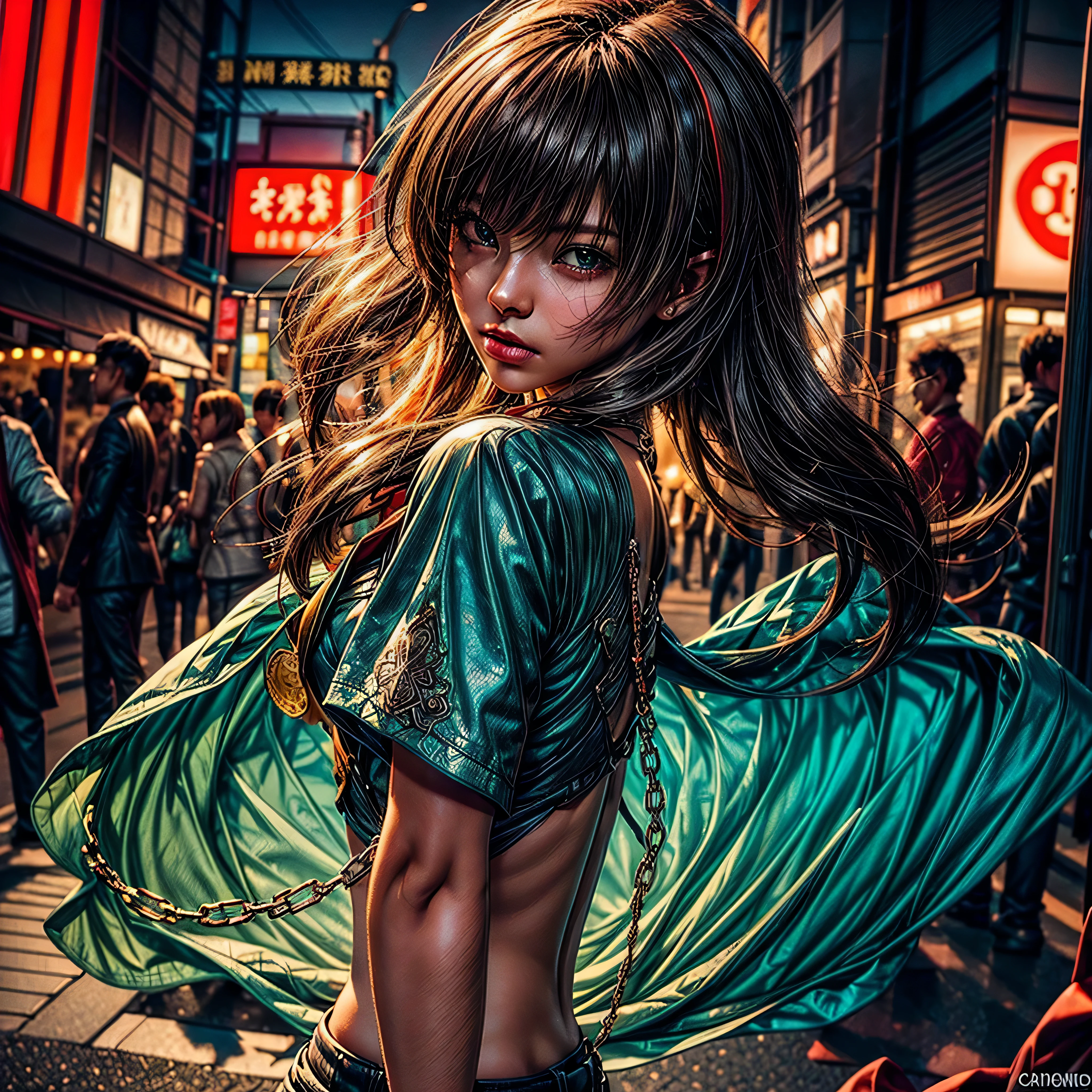 sunset epic gorgeous (1girl:1.3),solo,__body-parts__, official art, 8k unit wallpaper, ultra detailed, close-up on face, beautiful and aesthetic, gorgeous, masterpiece, best quality, fantastic atmosphere, calming palette, quiet mood, soft shading, priestess Miko, charm spell, family talisman, priestess duties, dark aesthetic, suit and tie with black leather shorts with many chains around the body and a black leather jacket, Tokyo city in the background, (messy short purple hair), enhanced skin ultra-sharp epiceyes luminescence kunzite cinematic sunlight tourmaline volumetric lightning contrast saturate optimal accurate extreme improved reflex UHD NVIDIA_RTX_RENDERING RAY_TRACING DLSS_3 EFFECTS_CINEMATIC XT3 HDR DSLR cgi vfx sfx 3dcg color-coded romm rgb pbr fxaa txaa ssao weird conjuration strange fleuraison summon indigo turquoise Earth floraison hearth sundrop liquid lava drop of Lava fullbodye tattoo nsfw naked varied multi etc. --v6 --s1000 --c20 --q5 --chaos100
