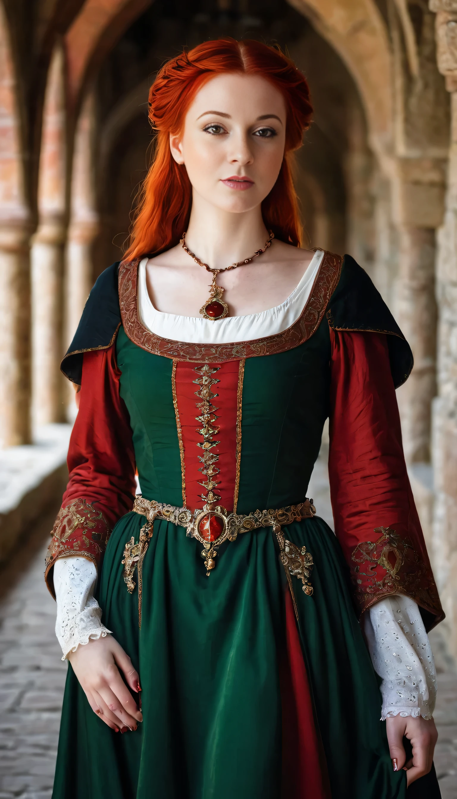 Amazingly beautiful Medieval dressed woman