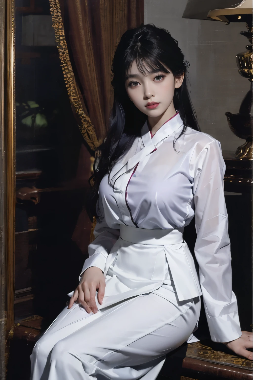 photorealistic, high resolution, 1women, solo, hips up, look at viewer, (detailed face), colorful aodai, jewelry
