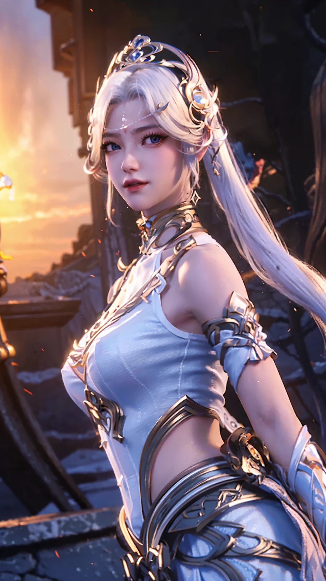 a white hair、Close-up of woman wearing white mask, beautiful figure painting, guweiz, Gurwitz style artwork, White-haired God, author：Yang Jie, Epic and beautiful character art, Stunning character art, author：FAN Qi, by Wuzhun Shifan, guweiz in pixiv art station street, single ponytail, Insult, high ponytail, tall figure, long legs, (sleeveless lace shirt), (shorts), (striped )), ((striped )), Walk, elegant, dignified, feminine, beautiful curves, sweet smile, Strong sense of detail and layering, Rich and brilliant colors, Has a unique texture, rich and colorful, Color harmony, vivid, design art, 16K, super detailed, {{illustration}}, {extremely delicate and beautiful}, {Exquisite surface treatment}, super detailed, Exquisite glowing eyes, {{movie lighting}}, Extreme light effects, Model: realism, CFG size: 12, Laura: Bright texture (1.35), high quality, masterpiece, Exquisite facial features, Delicate hair depiction, Detailed depiction of eyes, masterpiece, best quality, Ray tracing, Extremely detailed CG unified 8K wallpaper, masterpiece, best quality, (1 girl), perfect female figure, (((Skinny white T-shirt))), beautiful eyes, (delicate face), short black hair, hair tied up, Light blue hairpins, (White skin), (best lighting), (Super intricate details), 4K unified, (super detailed CG), Showing white legs, , hot pants, shorts,