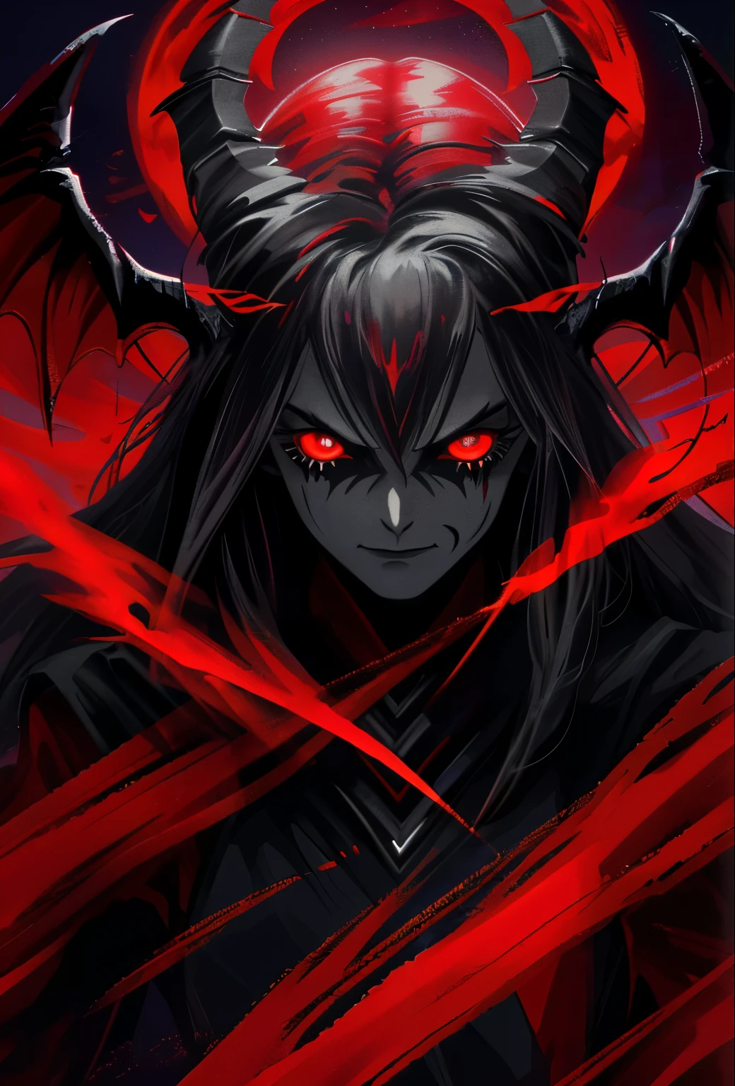 finest image, (8k, RAW photo, realistic), detailed and delicate depiction and flashy and dynamic painting method, Close-up image of the devil's eyes, Lifted slit eyes, Bloodshot eyes, Vertical yellow eyes with red iris, The whites of the eyes have black capillaries running through them, fear, dark fantasy