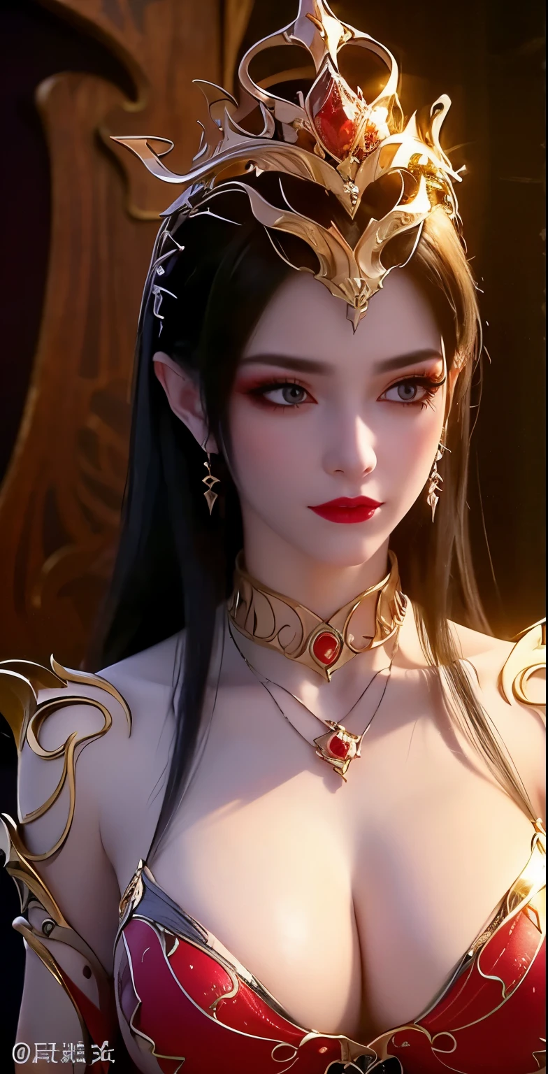 "An extremely beautiful queen,(best quality,4k,highres,masterpiece:1.2),ultra-detailed,(realistic,photorealistic,photo-realistic:1.37),beautiful queen,naked,sparkling crown,colorful gemstones,golden scepter,elegant pose,nude,soft lighting,vibrant colors,delicate facial features,long flowing hair,big and round breasts,black eye pupils,The big, round platinum eyes are beautiful and super detailed,red and detailed makeup eyebrows,mouth closed tightly,dreamy atmosphere,the most perfect body,ethereal beauty,proud expression,clasped the queen's hands behind her back,strikingly graceful,lovely and charming,attention to detail,regal and majestic,fairytale-like ambiance,1 girl, 1 alone,full body", looking at viewer