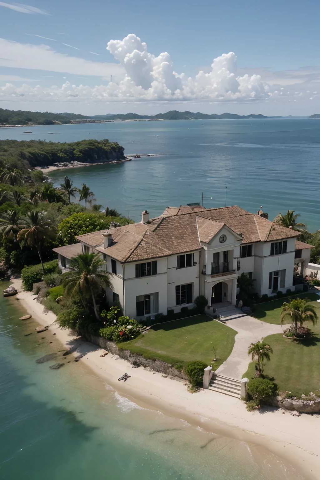 una isla grande en donde haya una mansion en ella