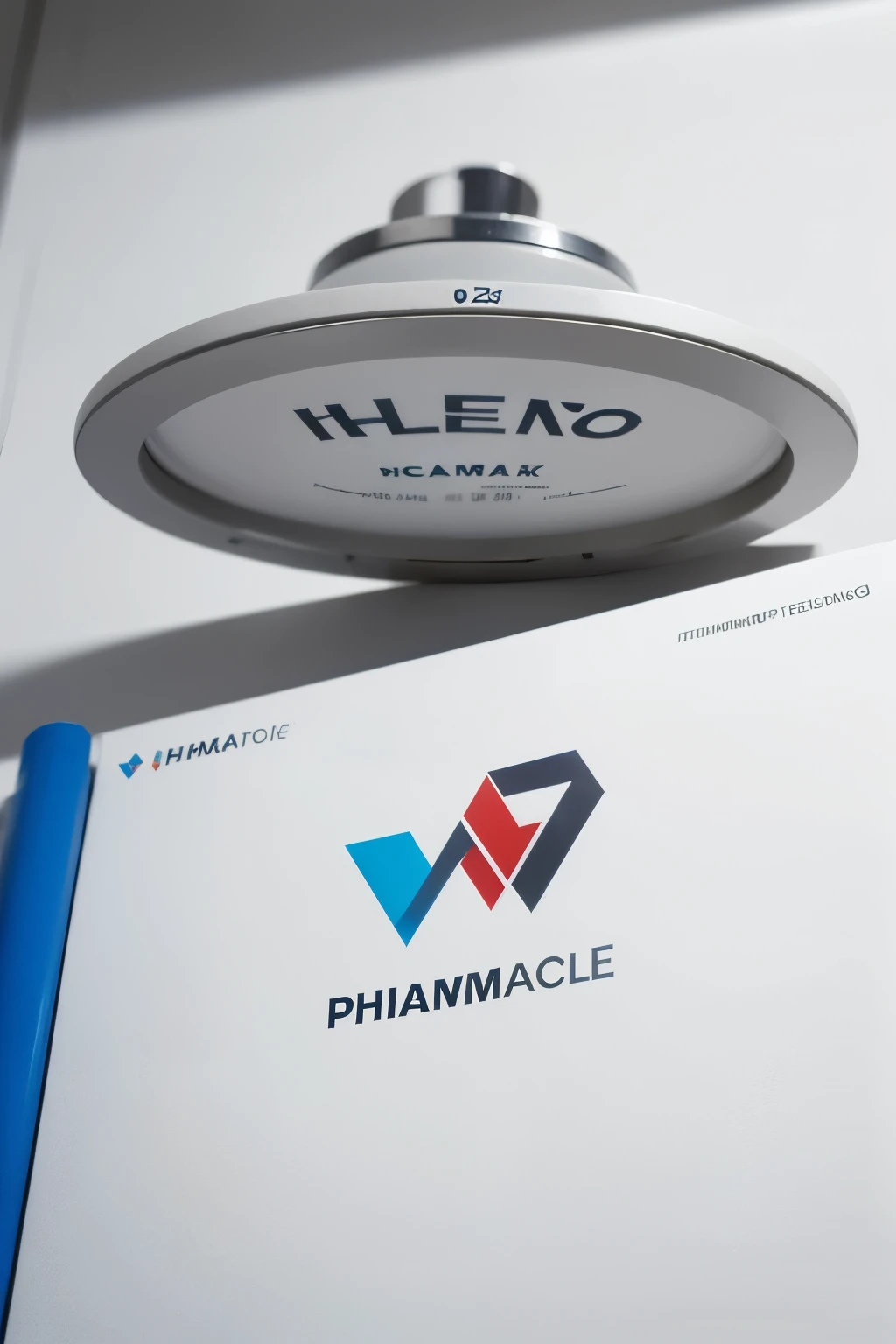 design a logo for a pharmaceutical company named PHARMA PEAK its motto is "research, innovation and health"