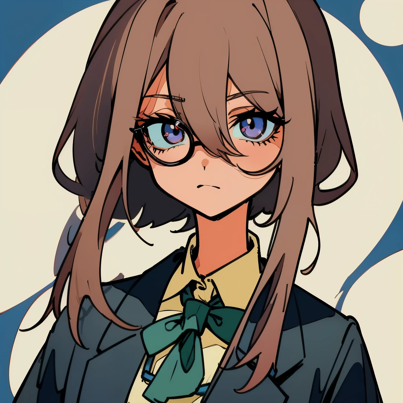 (Menina 2d) (cabelo branco) (anime) (monocle in the eye)