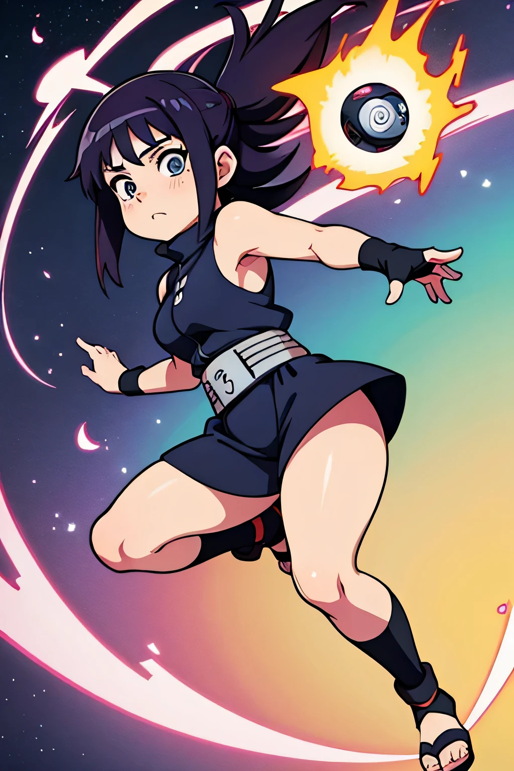Hinata from Naruto does a full body Rasengan