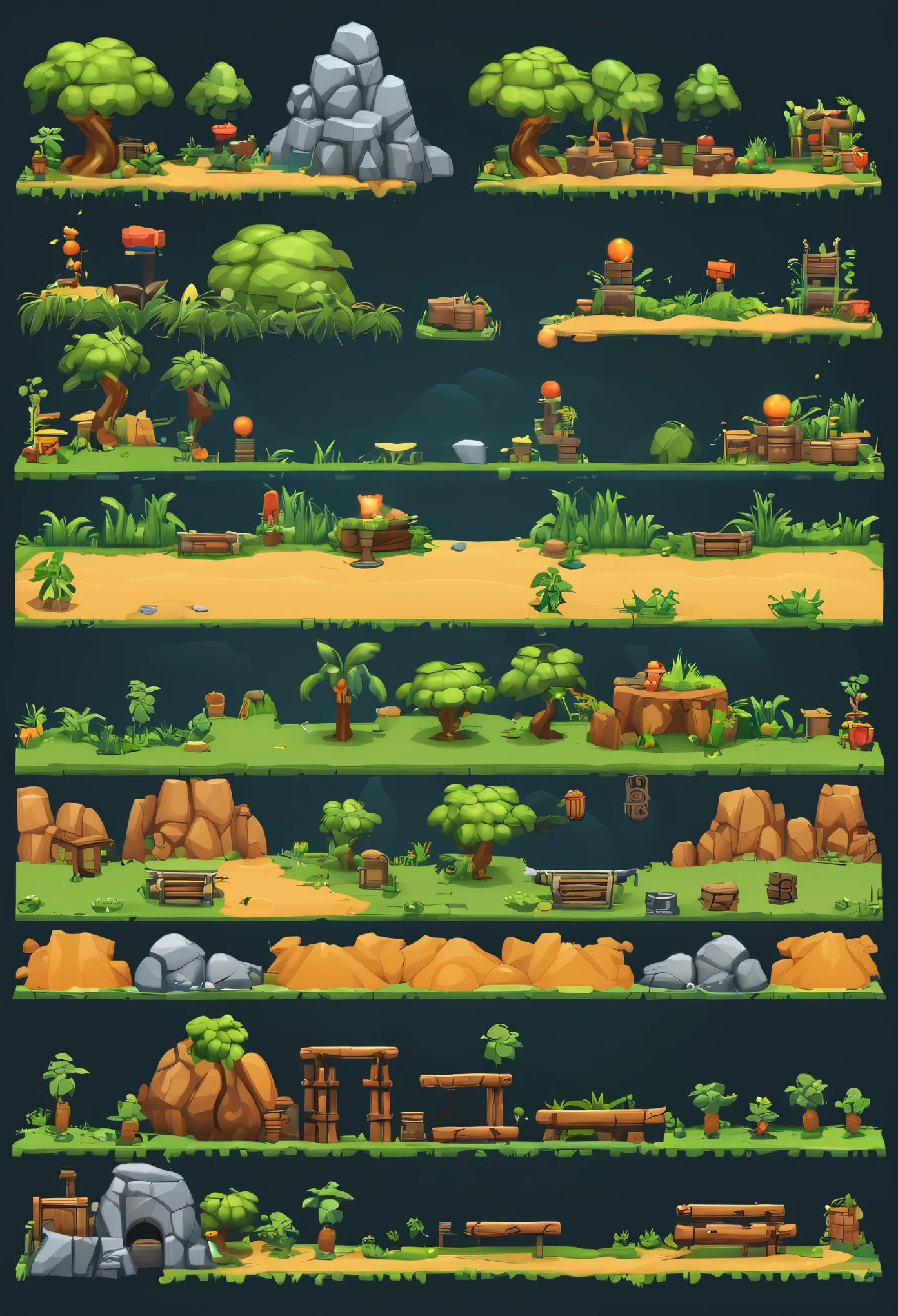 game development assets complete including background, player all movements sprites and obstacles