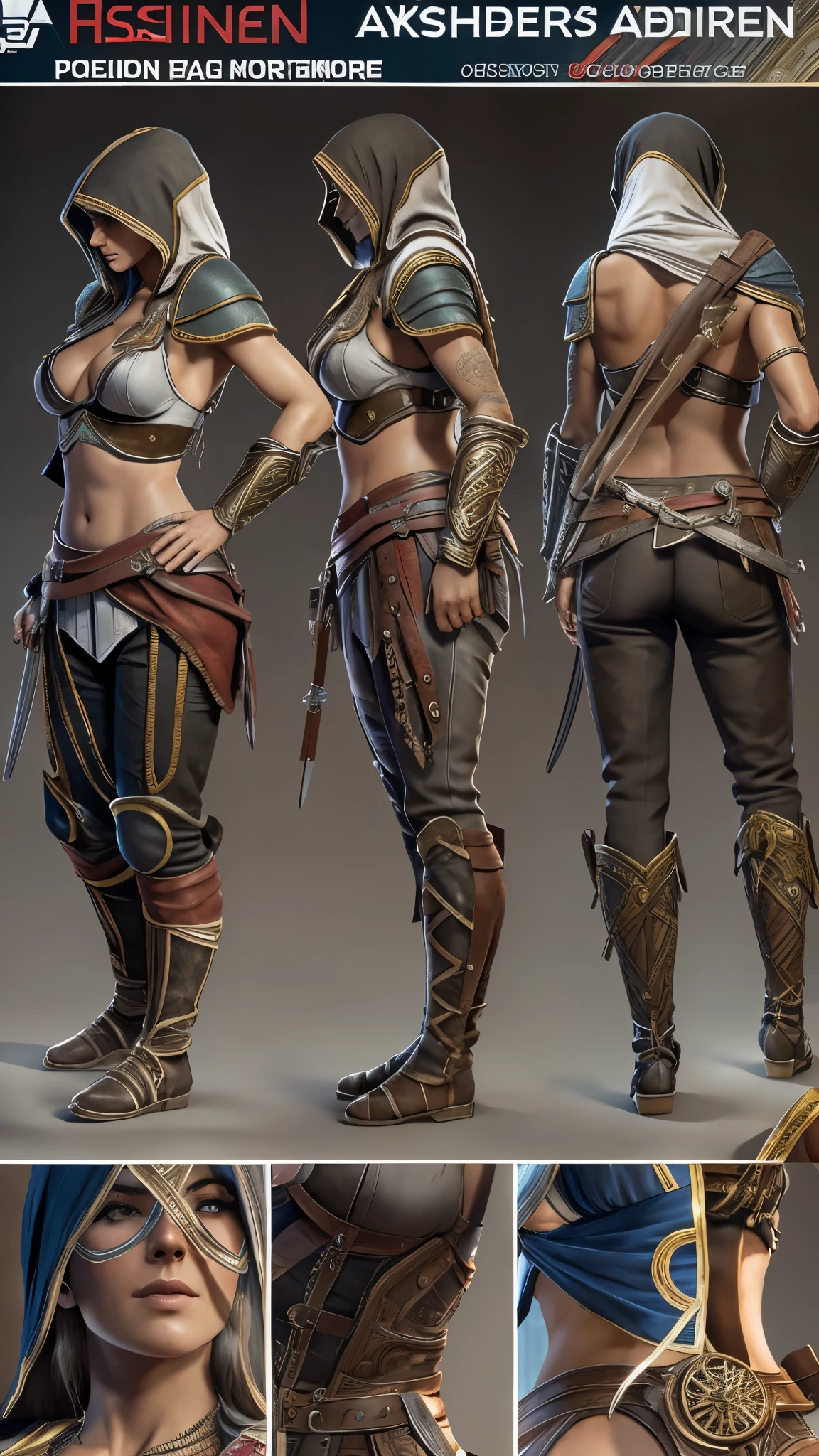 Very nsfw, extremely detailed Kassandra Assassin's Creed Universe sexy pose, revealing clothing, 