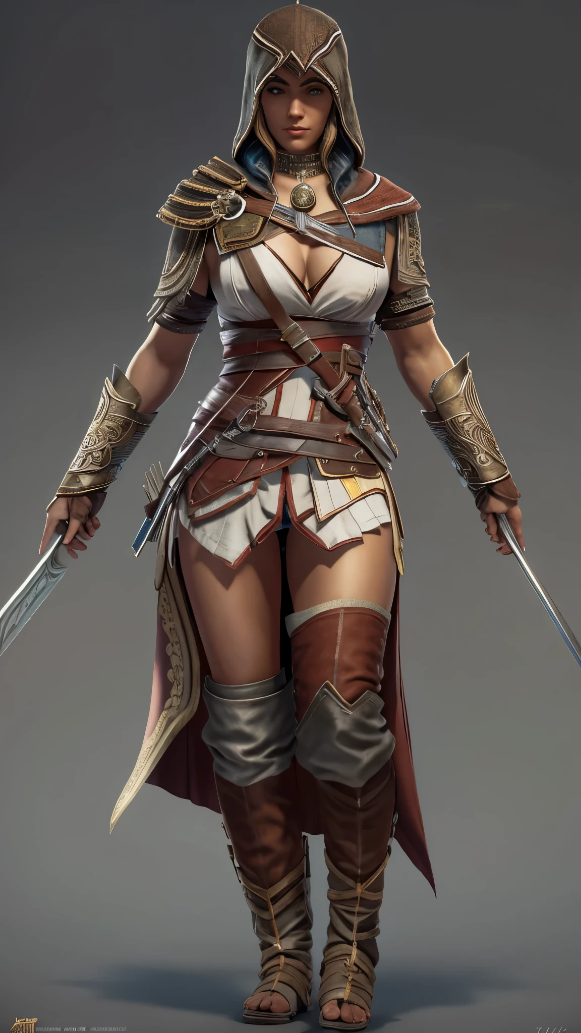 Very nsfw, extremely detailed Kassandra Assassin's Creed Universe sexy pose, revealing clothing, 