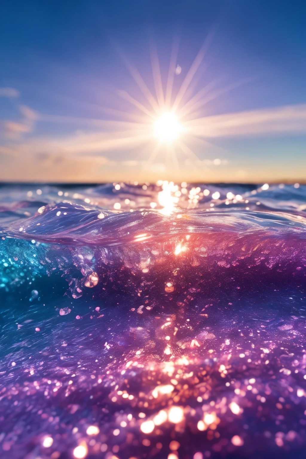 Three vibrant and glowing blueberries float gracefully in the crystal-clear water, capturing the essence of a refreshing and invigorating moment. The dew drops clinging to their surface glitter in the soft pink lighting, reflecting the sunshine and creating a dynamic, photorealistic image. The flowing water background adds to the sense of movement and energy, making this a stunning product hero shot in motion.
In the style of a vibrant and captivating magazine ad, this macro photography masterpiece showcases the beauty and allure of nature's smallest wonders. The high-definition and detailed realistic skin of the blueberries adds to their irresistible appeal, making this an exceptional