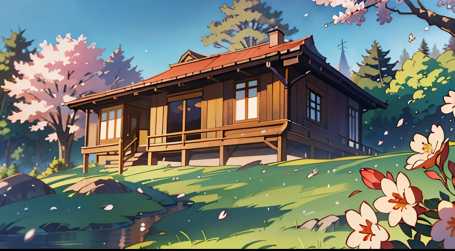 opulent, exteriors, ln the forest, Morning, SakuraNS, (Cherry blossoms fall), ventania, Adobe Lightroom,wide angles,great outdoors,the detail,Texture