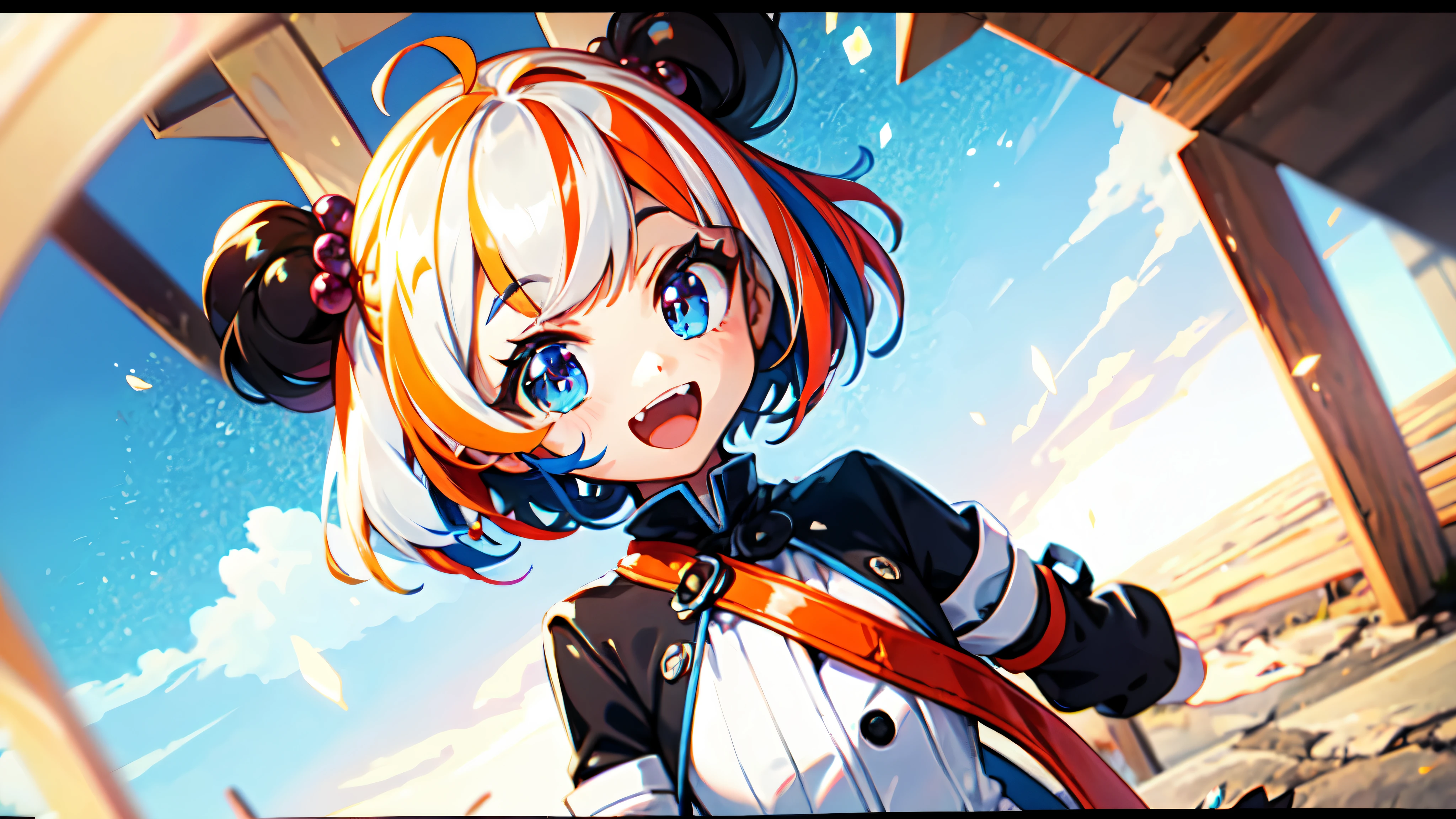 Hairball, Vins, Long eyelashes, faint smile, direction, colorful hair, Japanese cartoons, 8K, Super details, precise, best quality, 1080P
