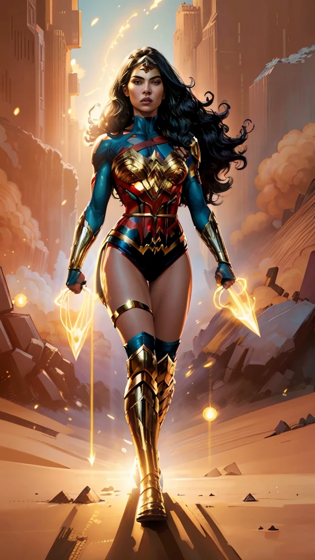 ((full body photo, standing, feet on the ground)) (Suyane Moreira :1.1) hair with bangs, a woman Yara Flor in a costume with a sword and armor, new costume concept design, wonder woman, female superhero proportions, gal gadot as hell lord, dc comics art style, full body concept, dc vs marvel fashion, dc marvel fashion, comic book art style, full body illustration, beyonce as wonder woman, dressed as wonder woman, portrait of modern darna
.

